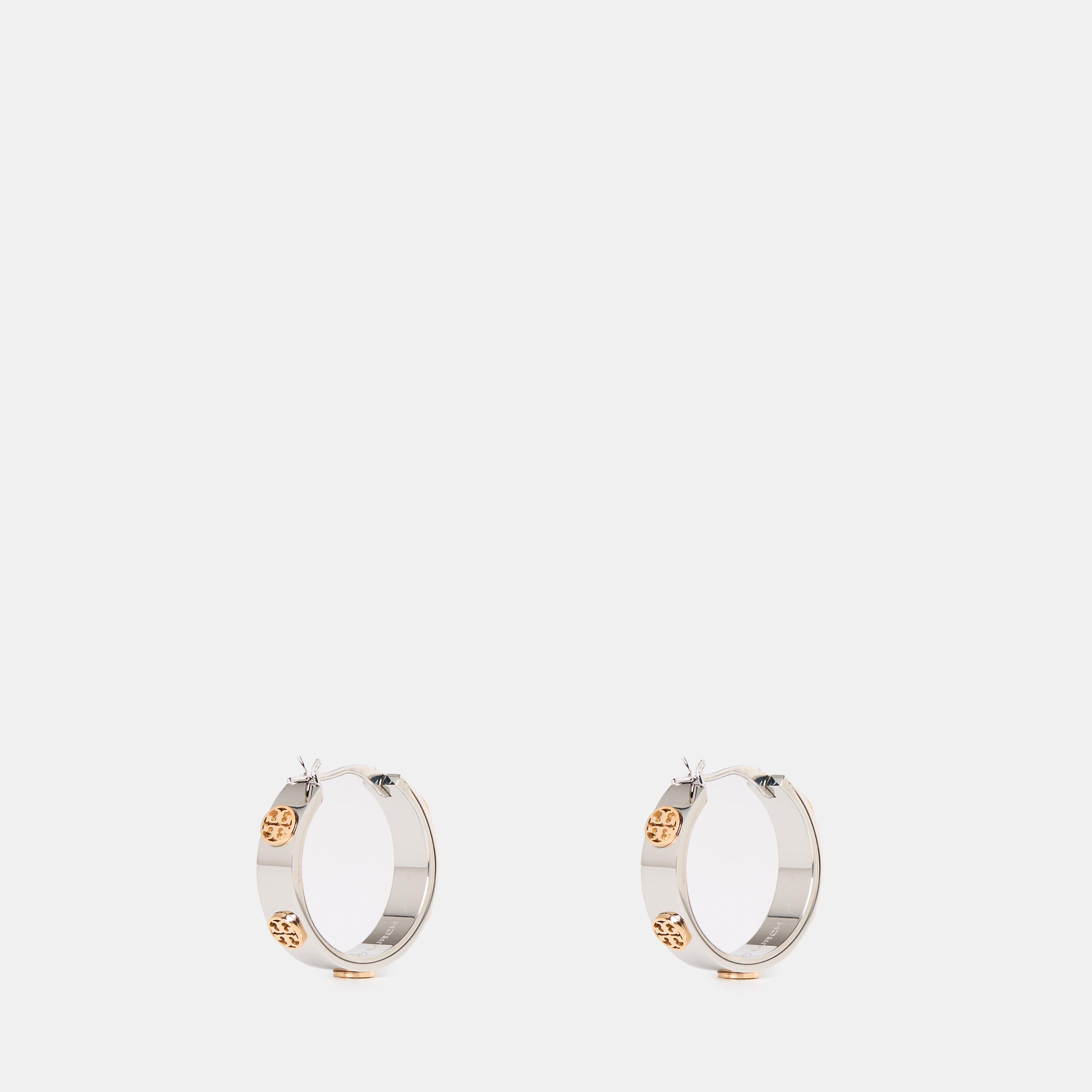 Silver/Gold - Tory Burch - Women's Hoop Earrings - 2