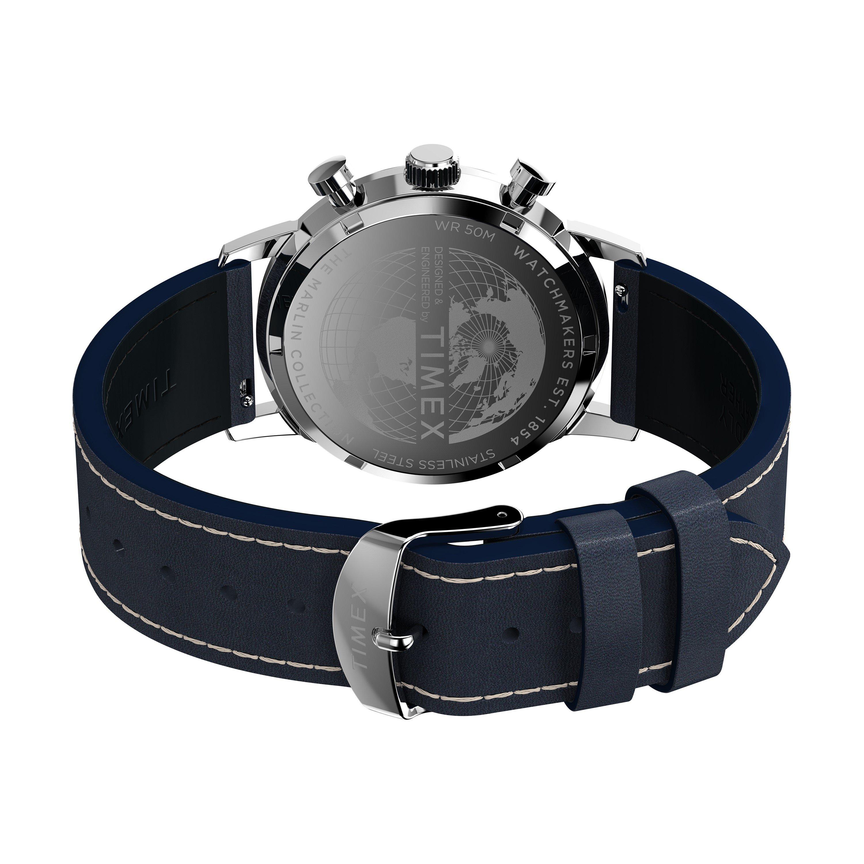 Silver/Blue - Timex - Men's L Marlin Analogue Quartz Watch - 7