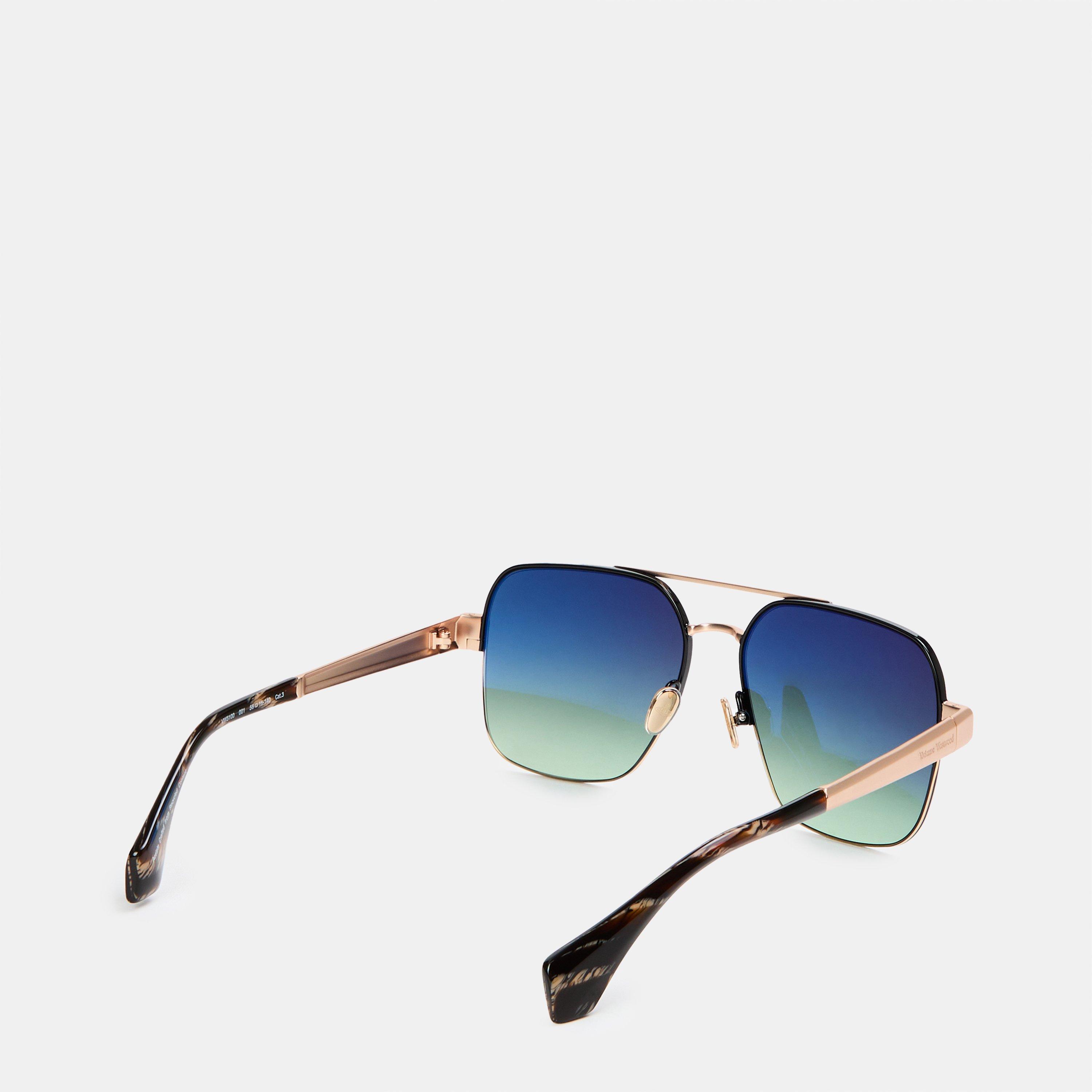 Black - Vivienne Westwood - Women's Viv Cowboy Aviator Sunglasses - 2