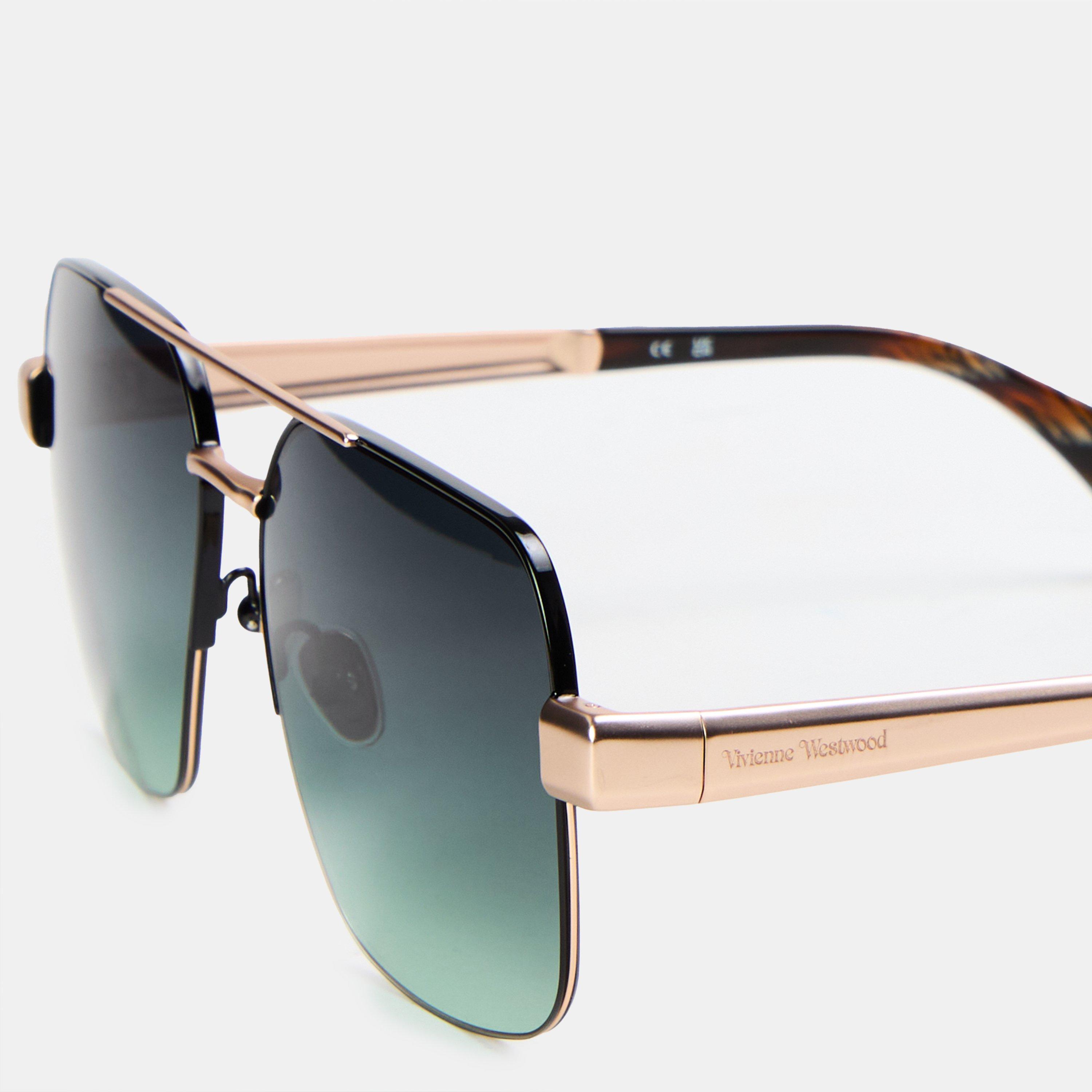 Black - Vivienne Westwood - Women's Viv Cowboy Aviator Sunglasses - 3