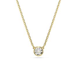 Swarovski Imber pendant, Round cut, White, Gold-tone plated