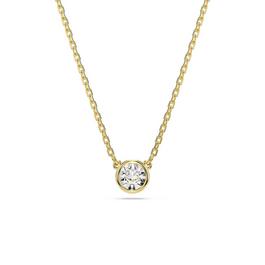 Swarovski Imber pendant, Round cut, White, Gold tone plated