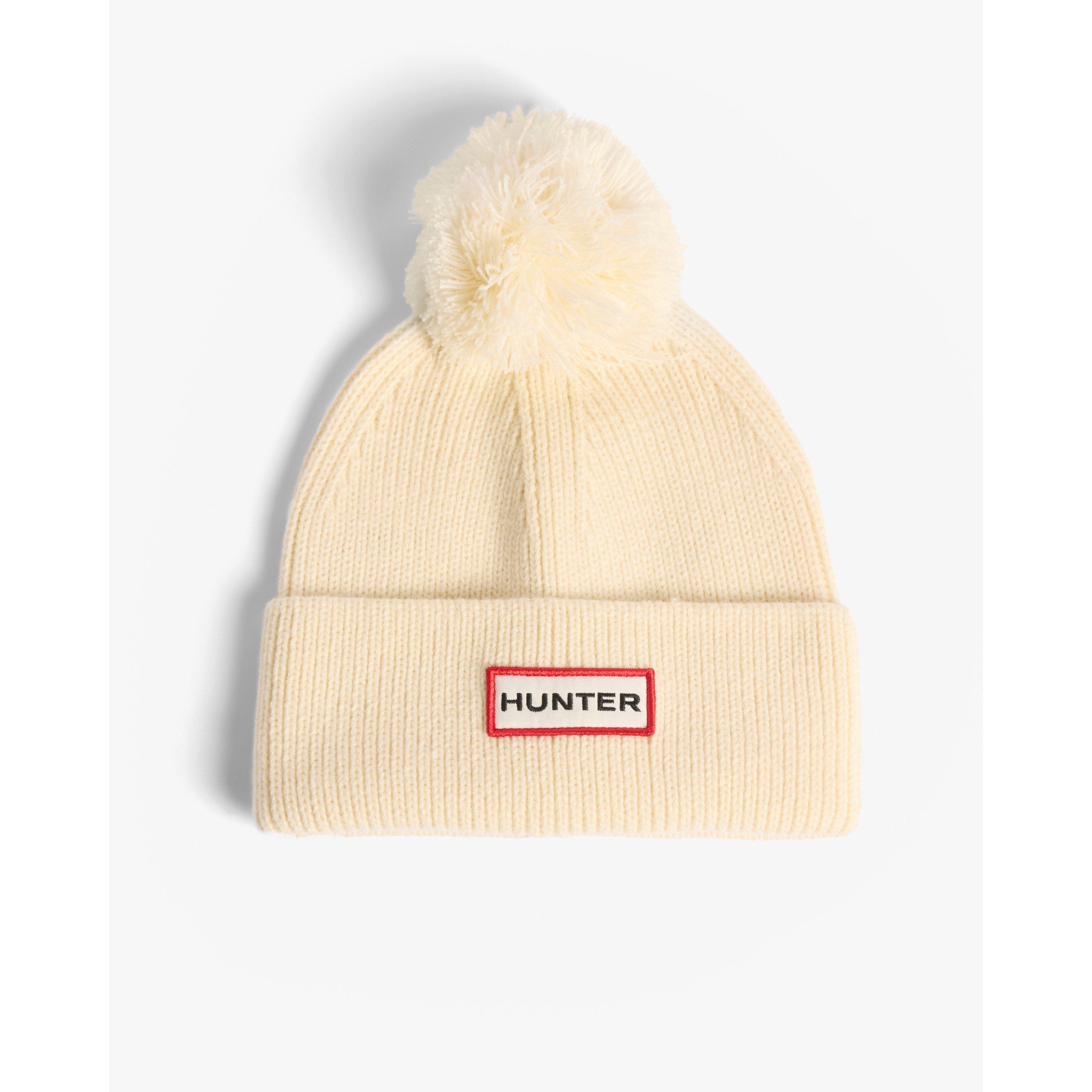 Antique White - Hunter - Women's Pom Pom Scarf Set Winter - 2