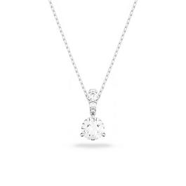 Swarovski Stilla pendant, Round cut, White, Rhodium plated