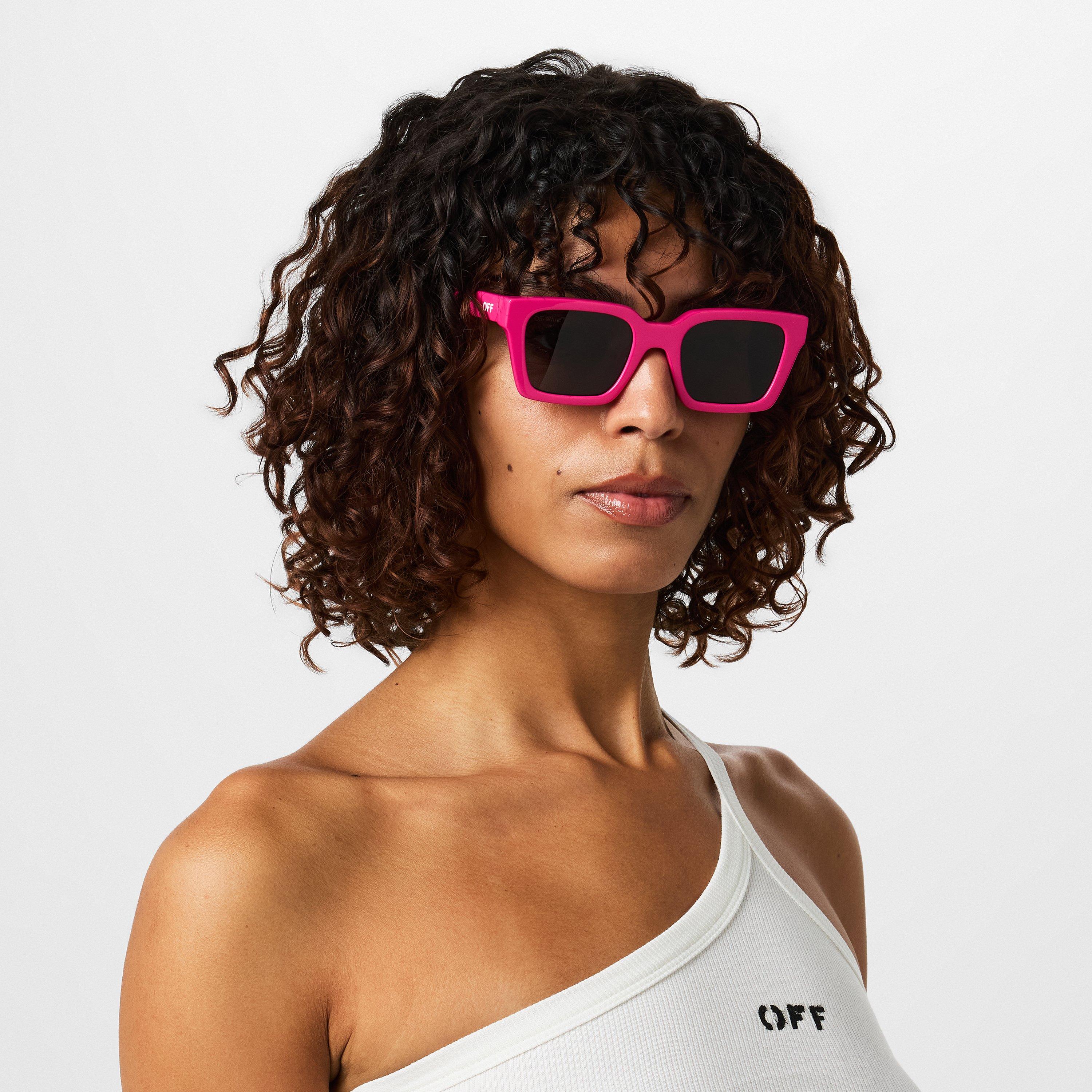 Fuchsia - Off White - Women's Palermo Acetate Square Sunglasses - 2