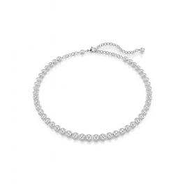 Swarovski Imber Tennis Necklace, Round Cut, White, Rhodium Plated