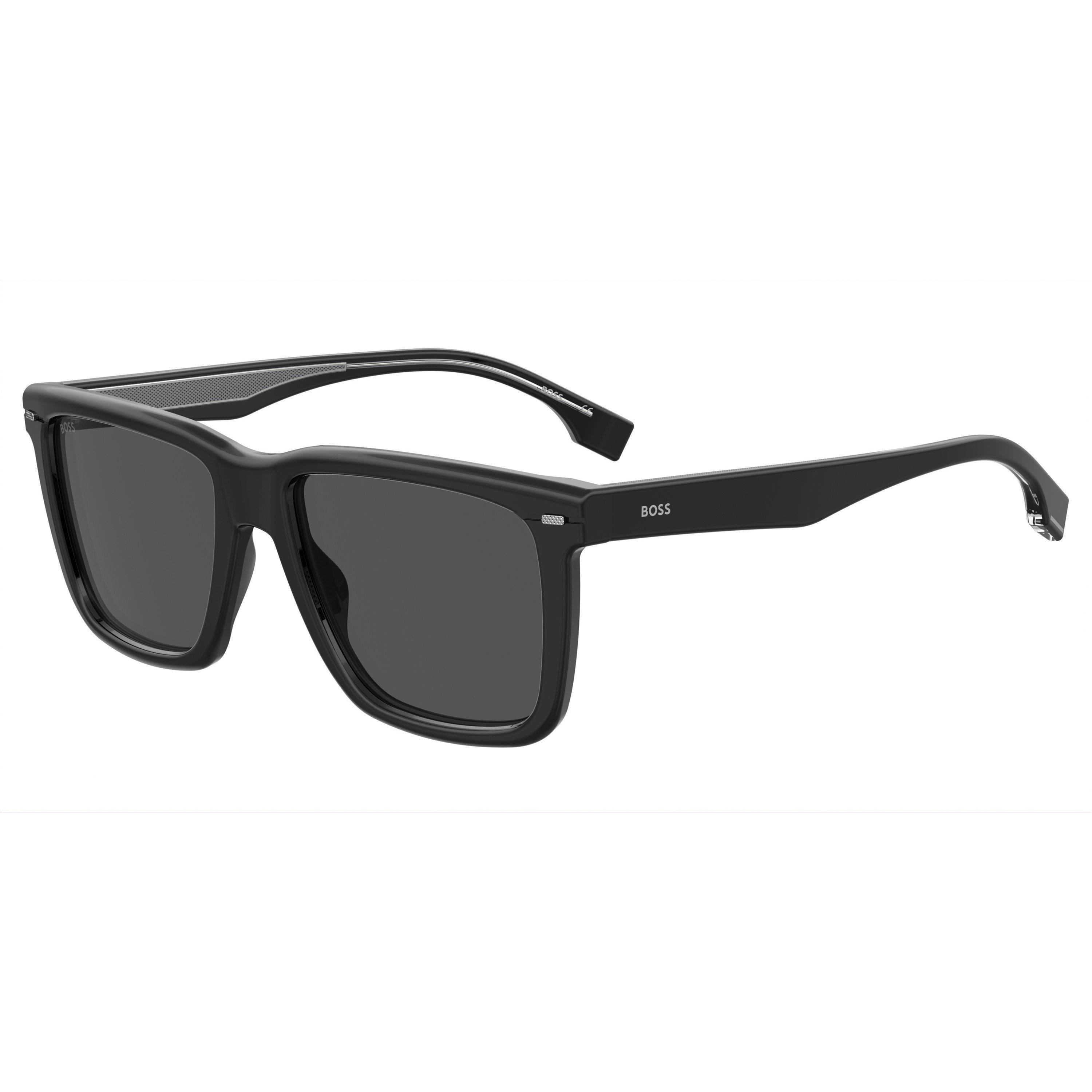 Sort Ruthenium - Boss - Men's Square Sunglasses, Square Design - 1
