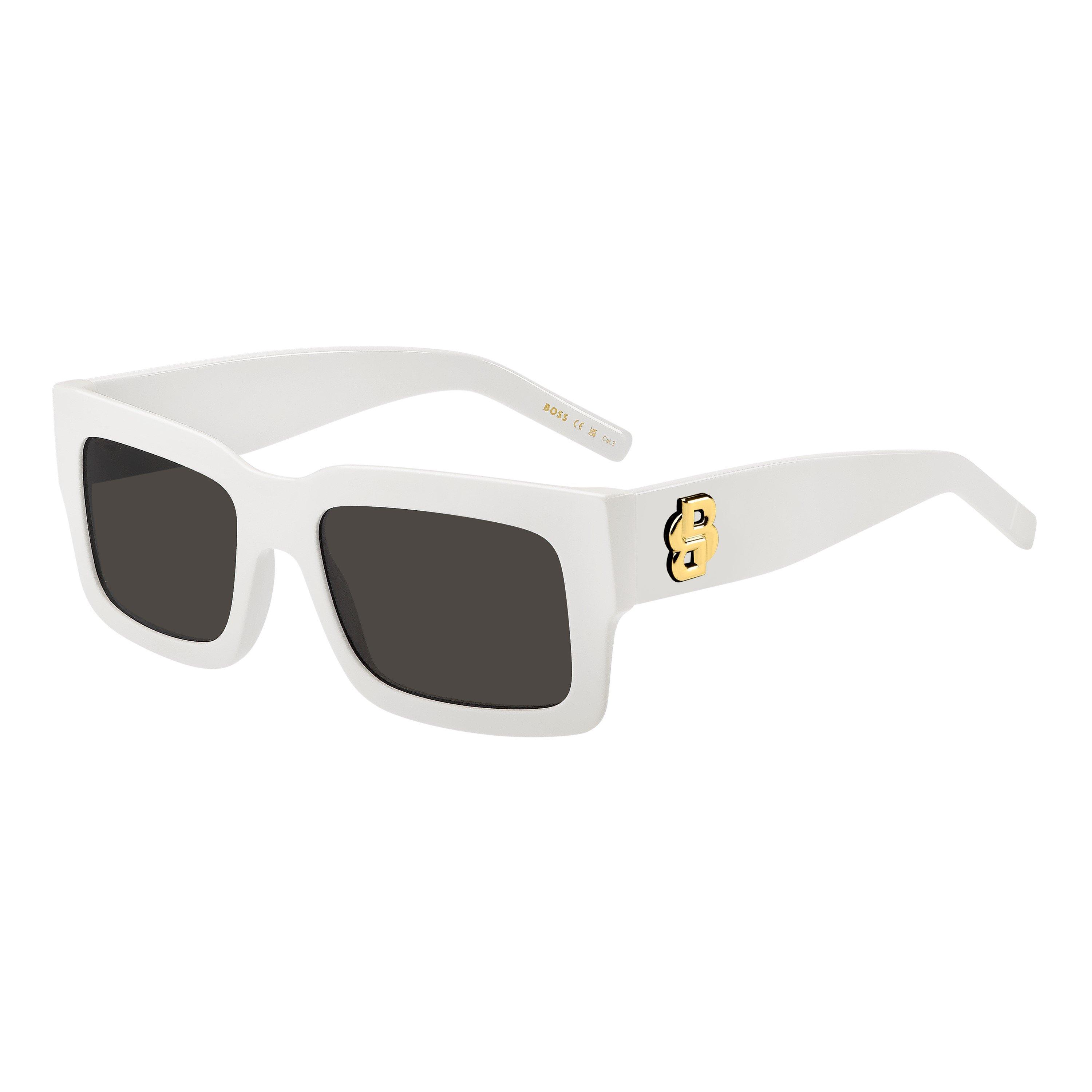 White - Boss - Women's Rectangular Round Sunglasses - 1