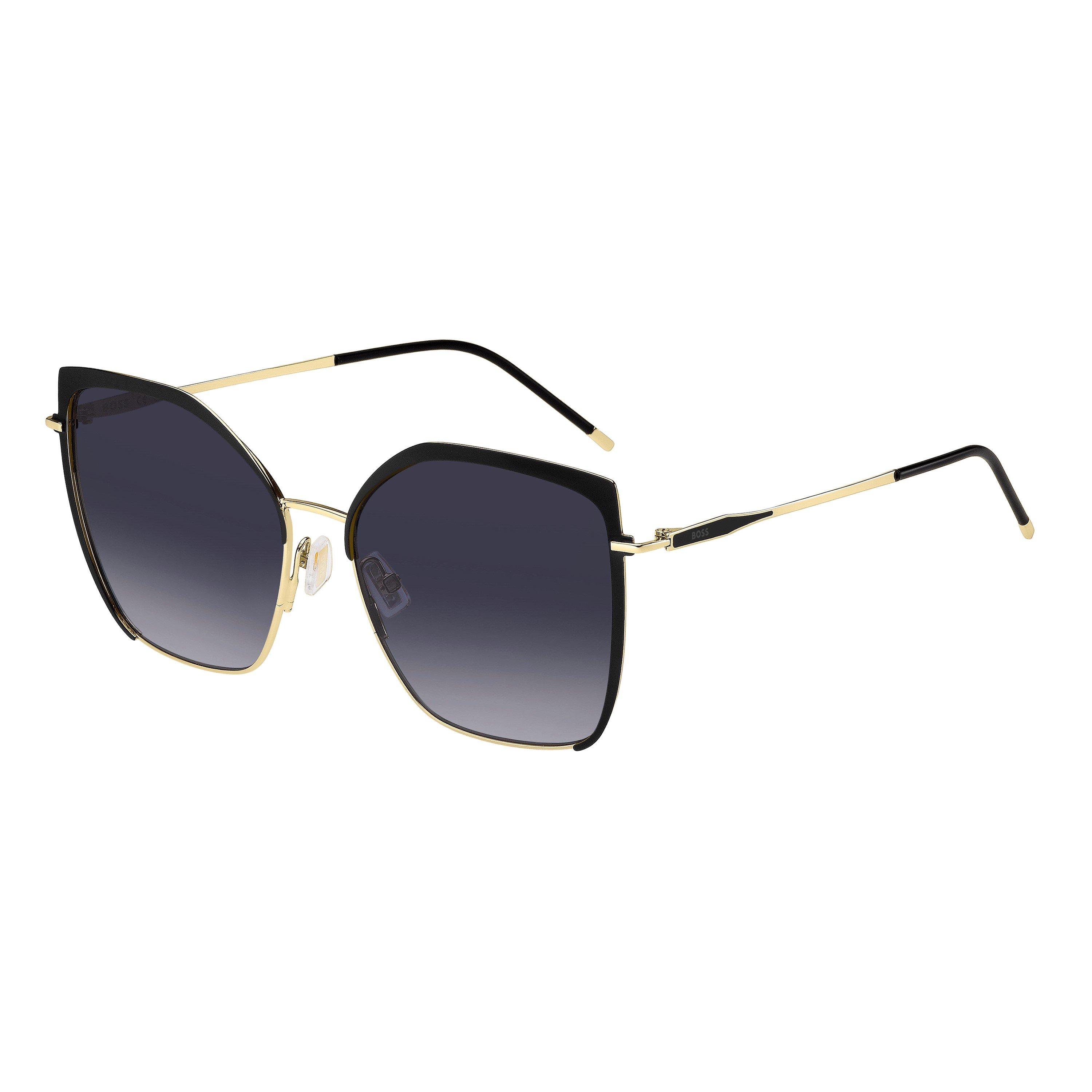 Gold Black_ - Boss - Women's Rectangular Round Sunglasses - 1