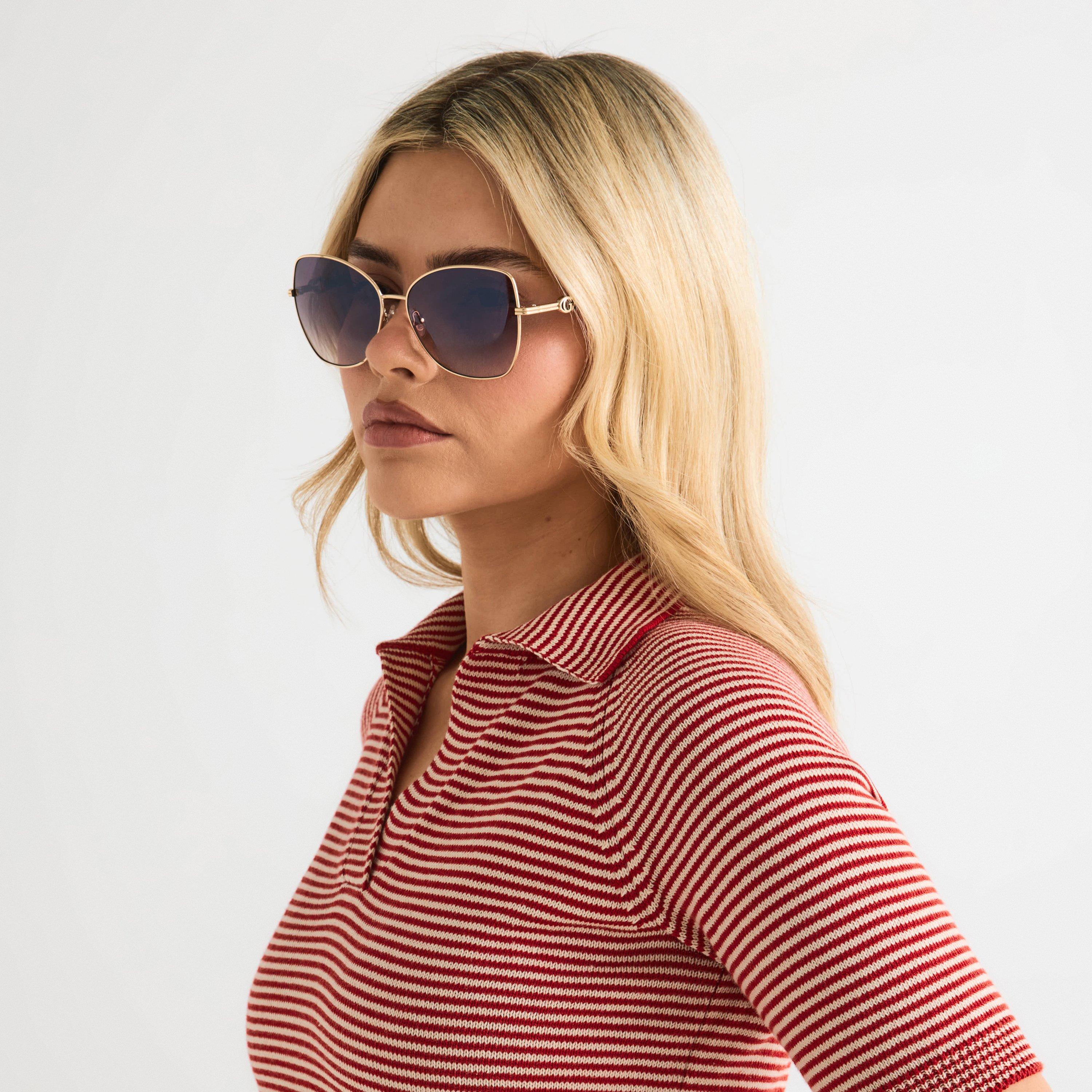 Gold - Guess - Women's Cat Eye Sunglasses - 3