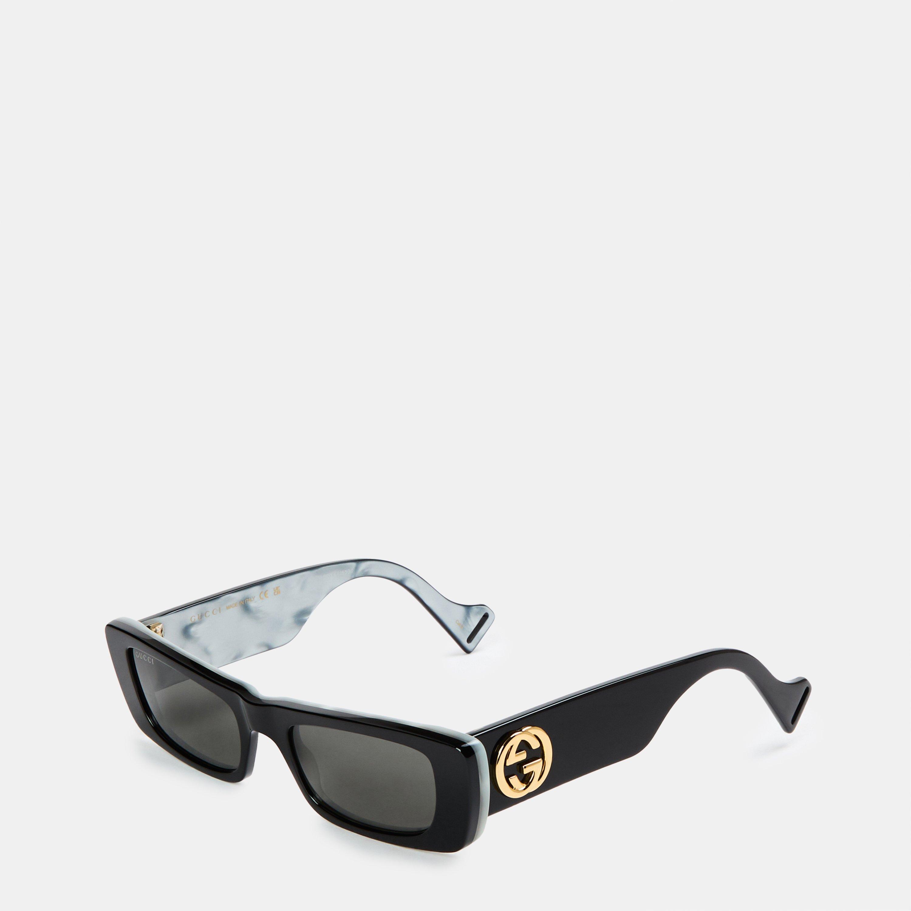 Gucci Women's Fluo Rectangle Sunglasses -  Black