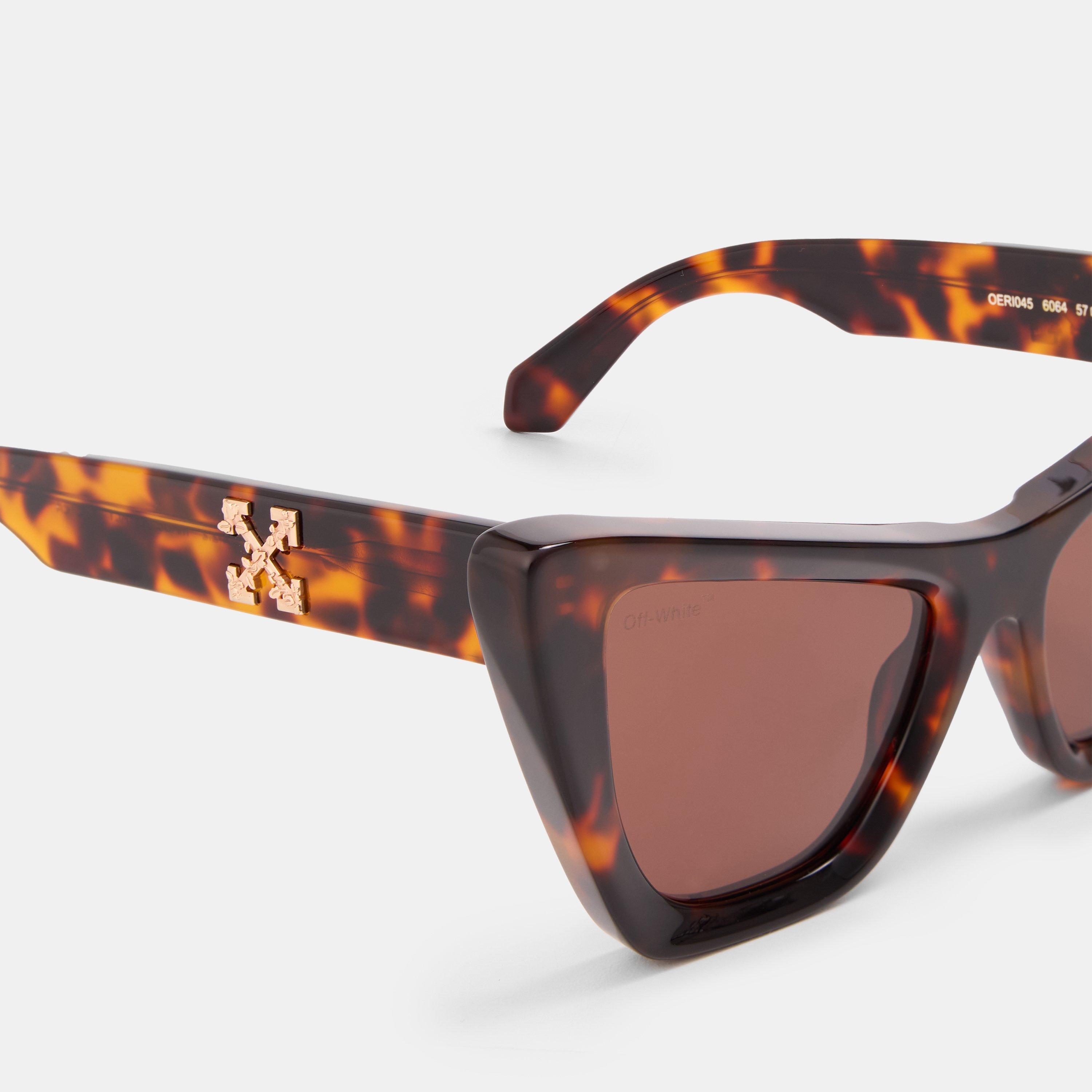 Havana/Braun - Off White - Square UV Protection Sunglasses - 3