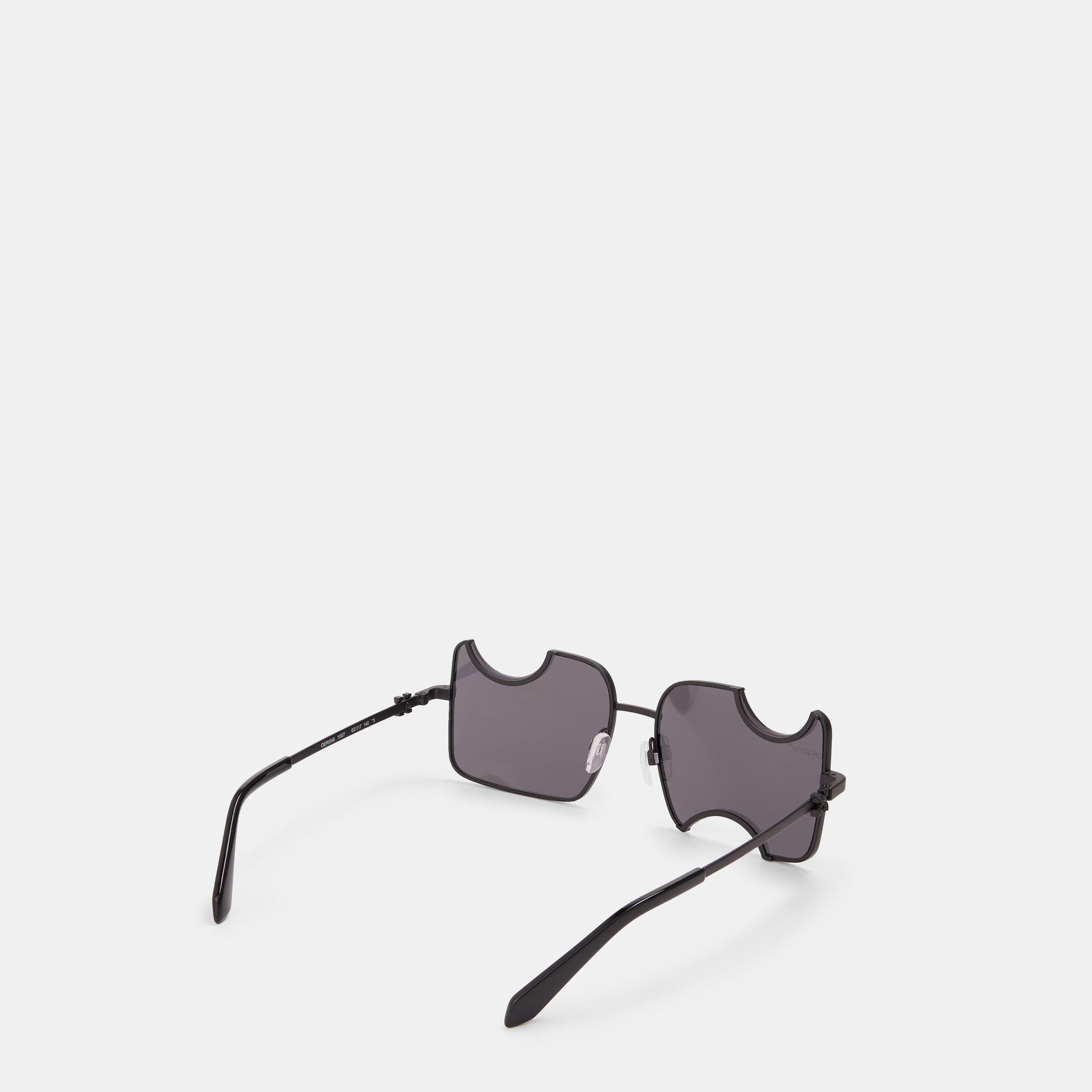 Black/Dark Grey - Off White - Unisex Square Sunglasses, Square Design - 2