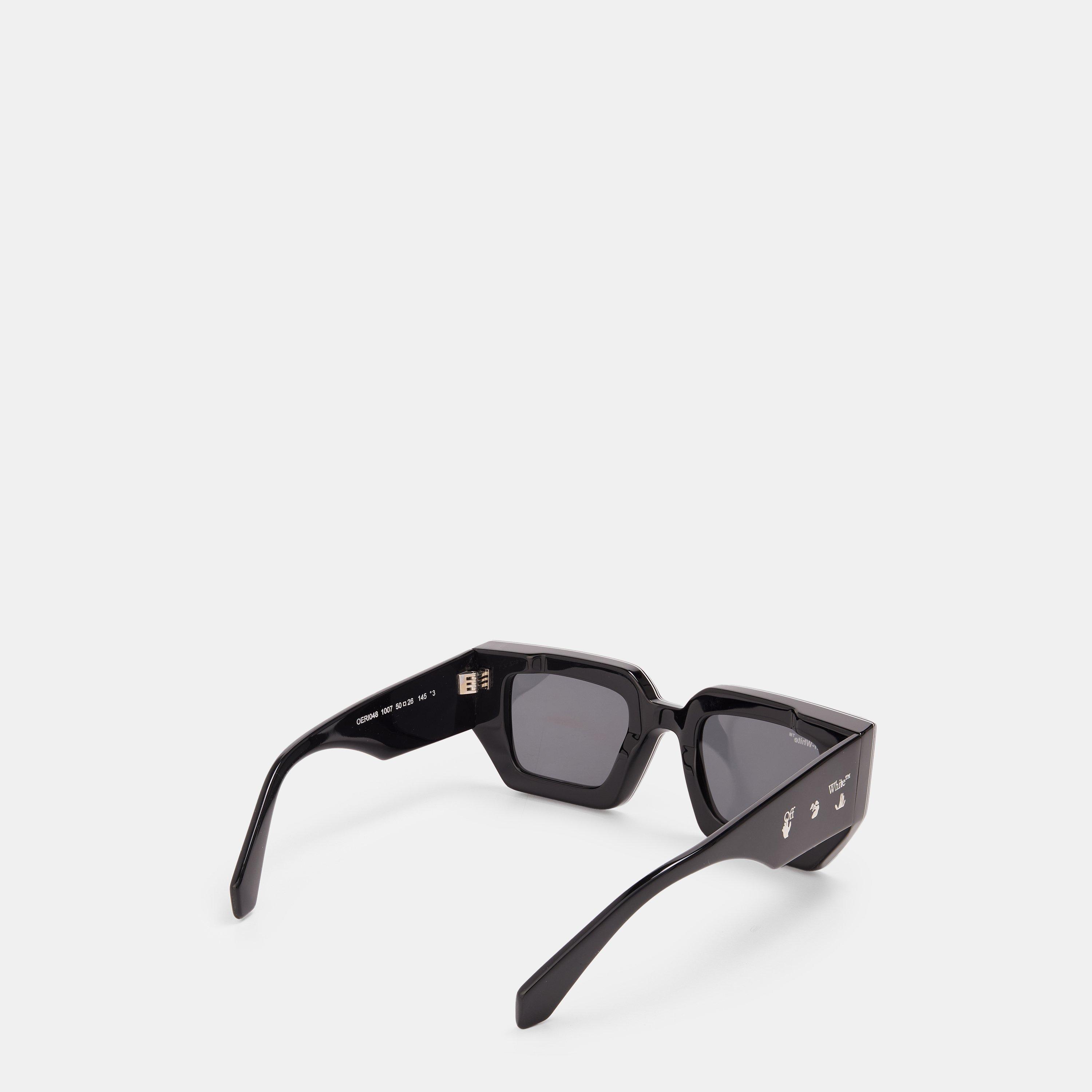 Black/Dark Grey - Off White - Unisex Square Sunglasses, Square Design - 2