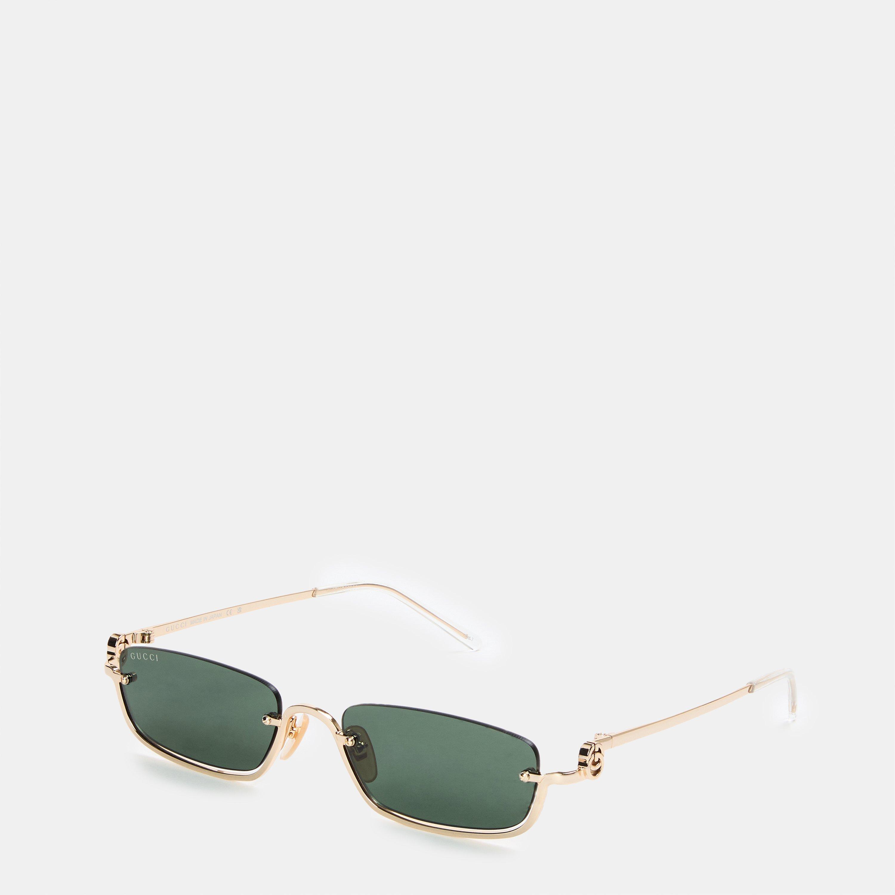  Gold/Green - Gucci - Women's Rectangle Sunglasses - 1