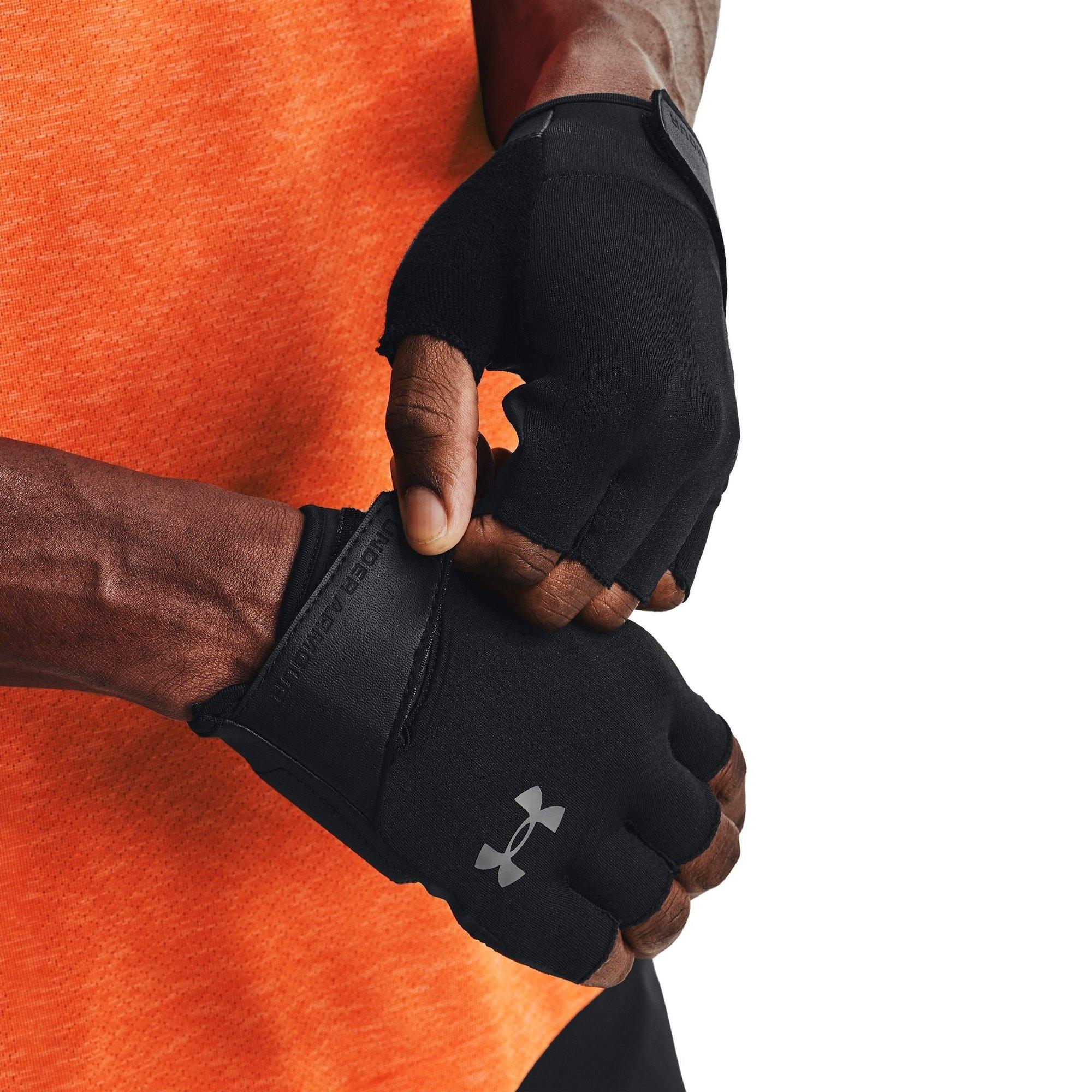 Blk/Pt Gray - Under Armour - Mens Training Gloves - 3