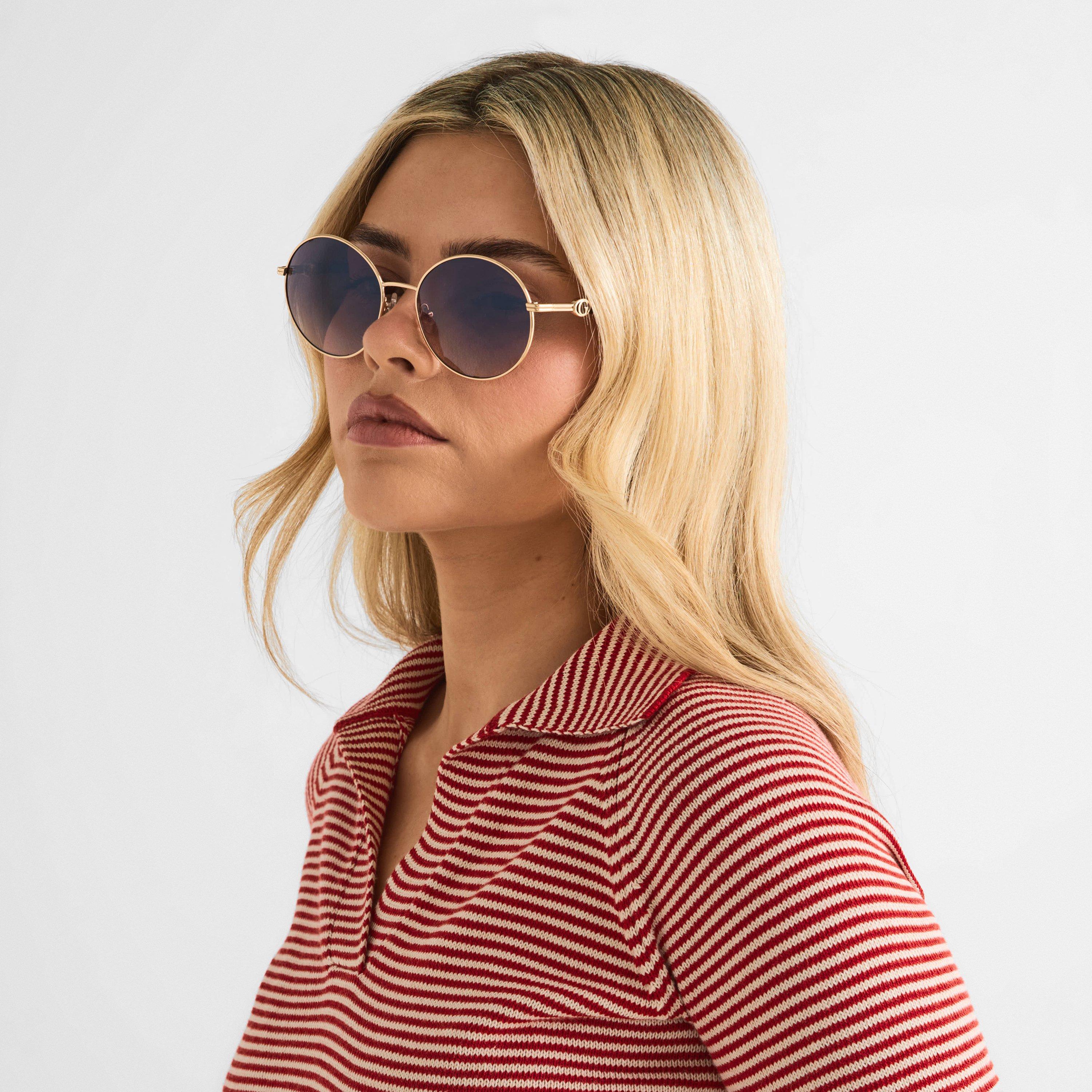 Gold - Guess - Women's Round Sunglasses - 3