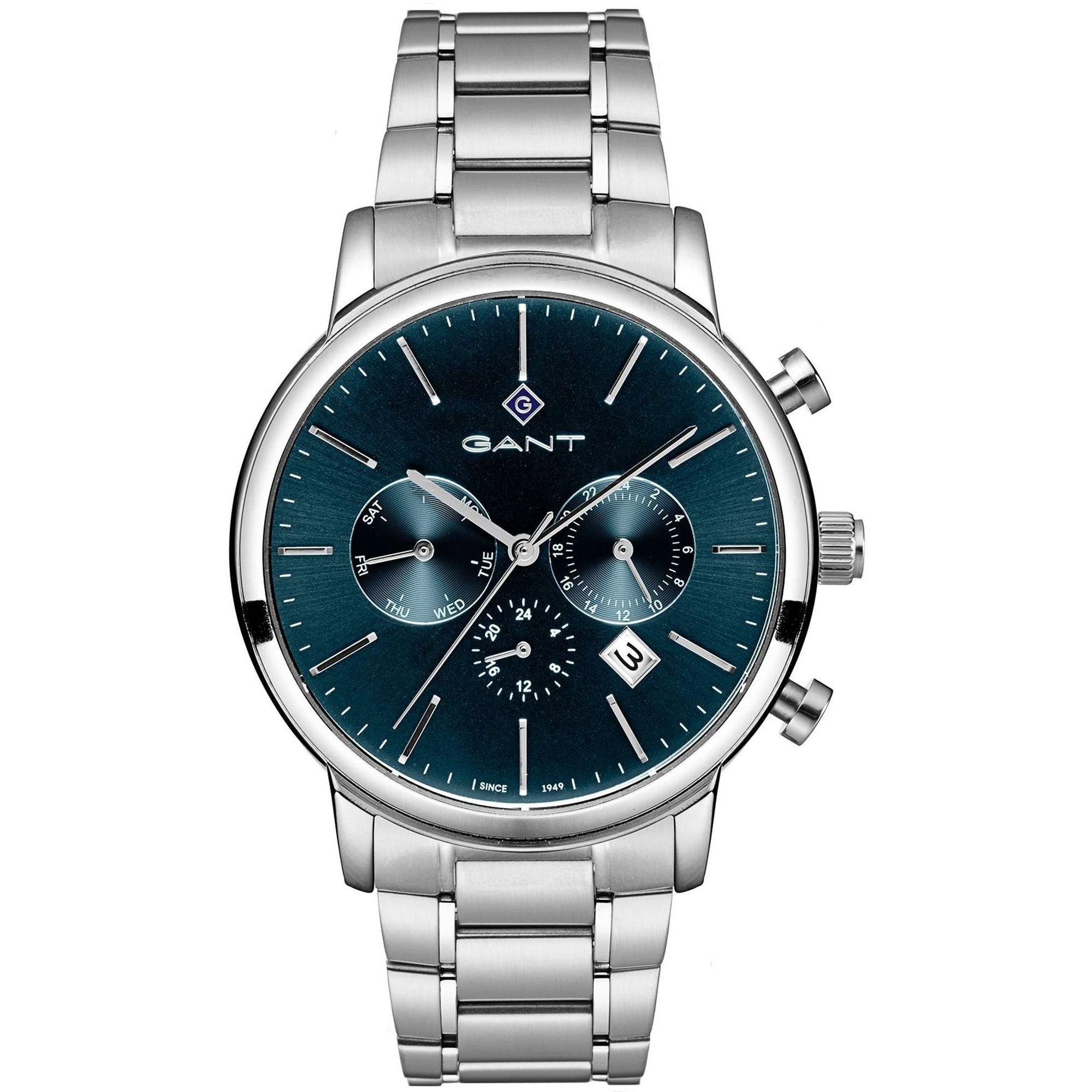 Gant Men's Cleveland Denim-Metal Watch Stainless Steel Watch - Silver/Blue