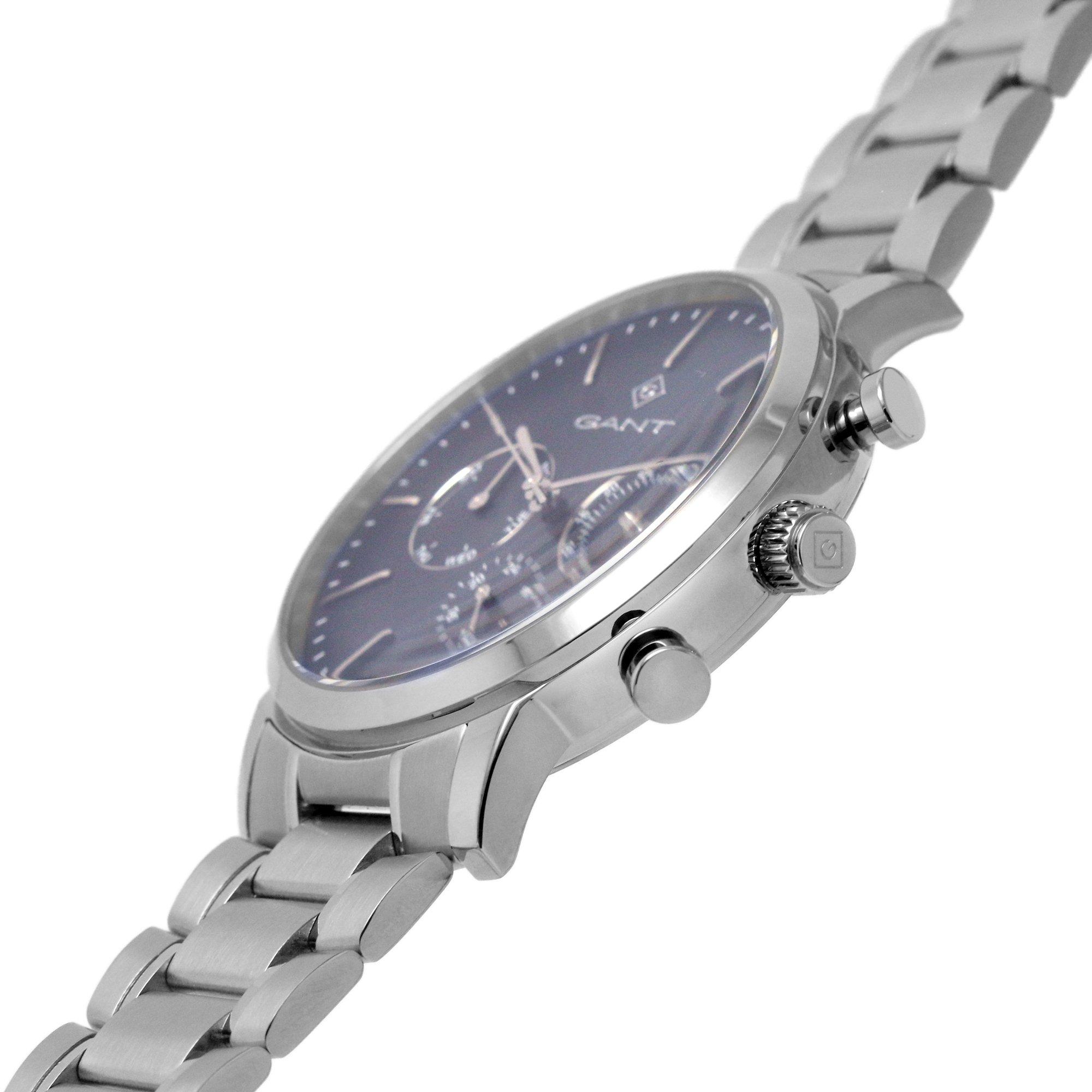 Silver/Blue - Gant - Gant Cleveland Denim-Metal Watch Stainless Steel Watch - 3