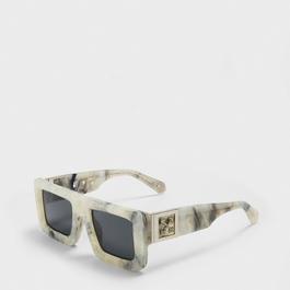 Off White Unisex Square Sunglasses, Square Design