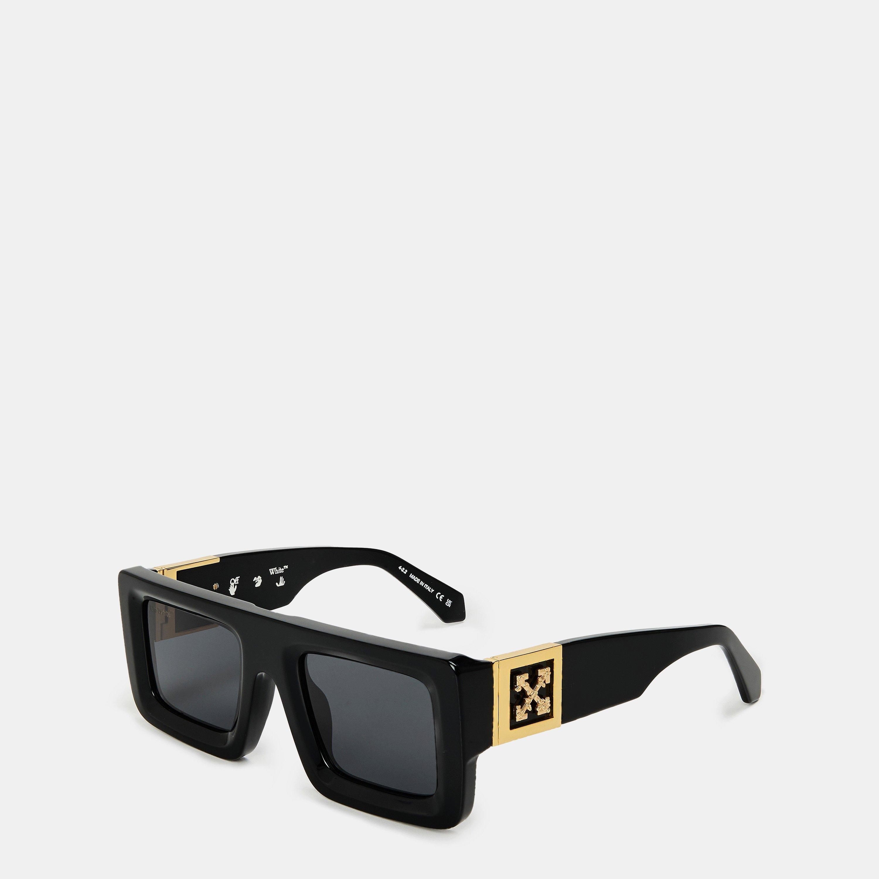 Black/Dark Grey - Off White - UV Protection Square Sunglasses - 1