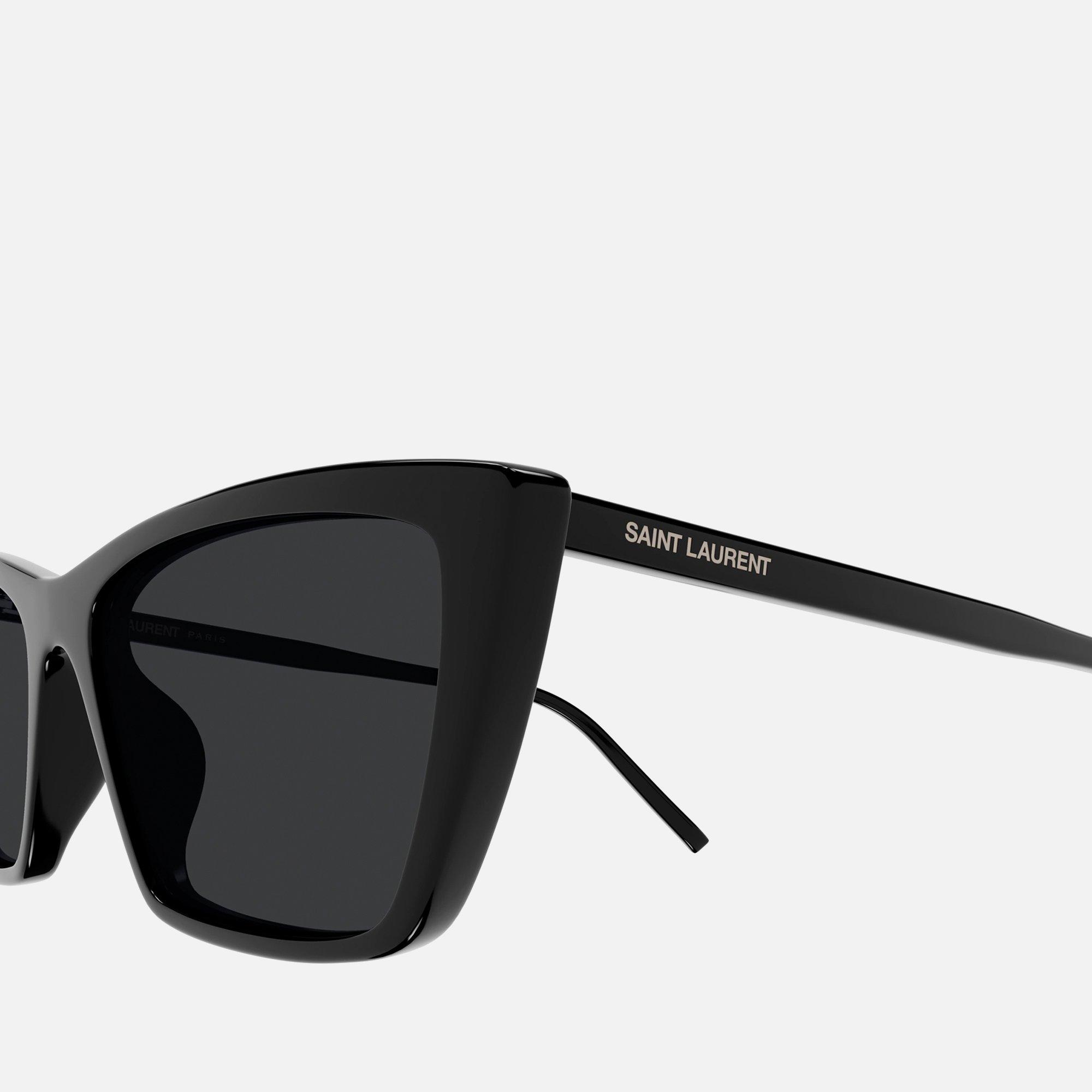 Black - Saint Laurent - Women's Mica Thin Cat Eye Sunglasses - 2