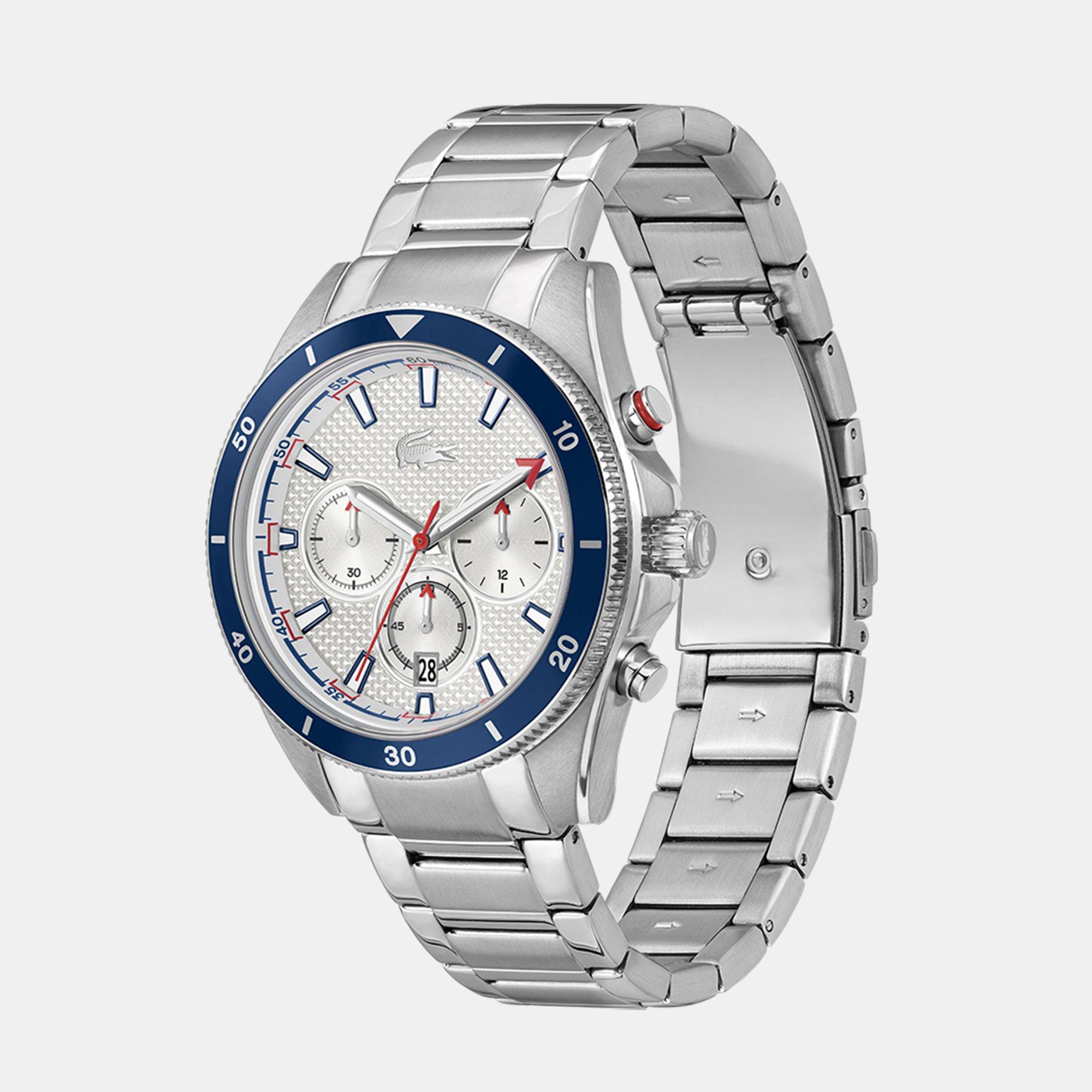 Bianco/Acciaio - Lacoste - Mens Mainsail Watch - 3