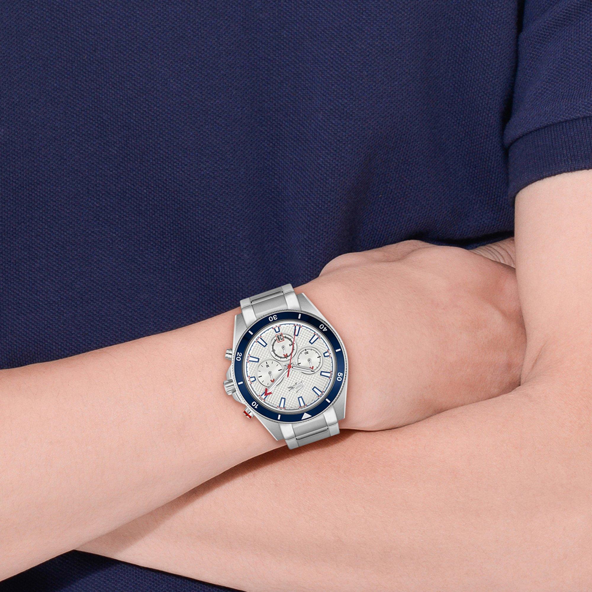 Bianco/Acciaio - Lacoste - Mens Mainsail Watch - 4