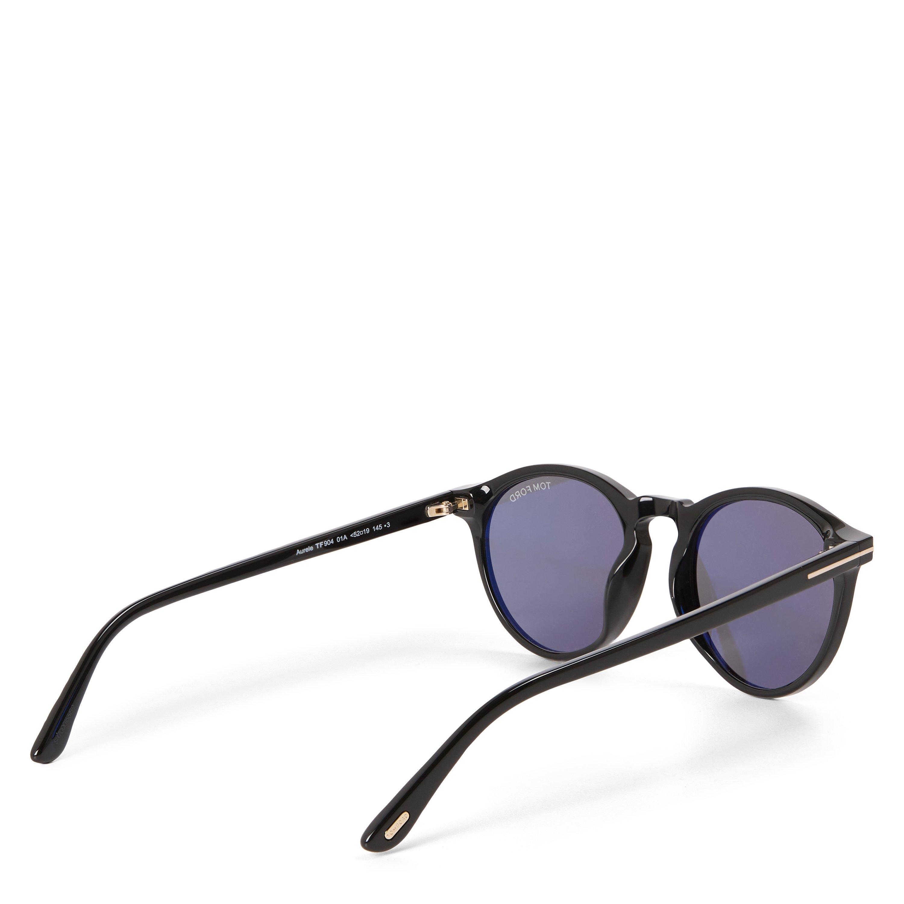 Black - Tom Ford - Tom Ford AURELE Mens Round Sunglasses - 2