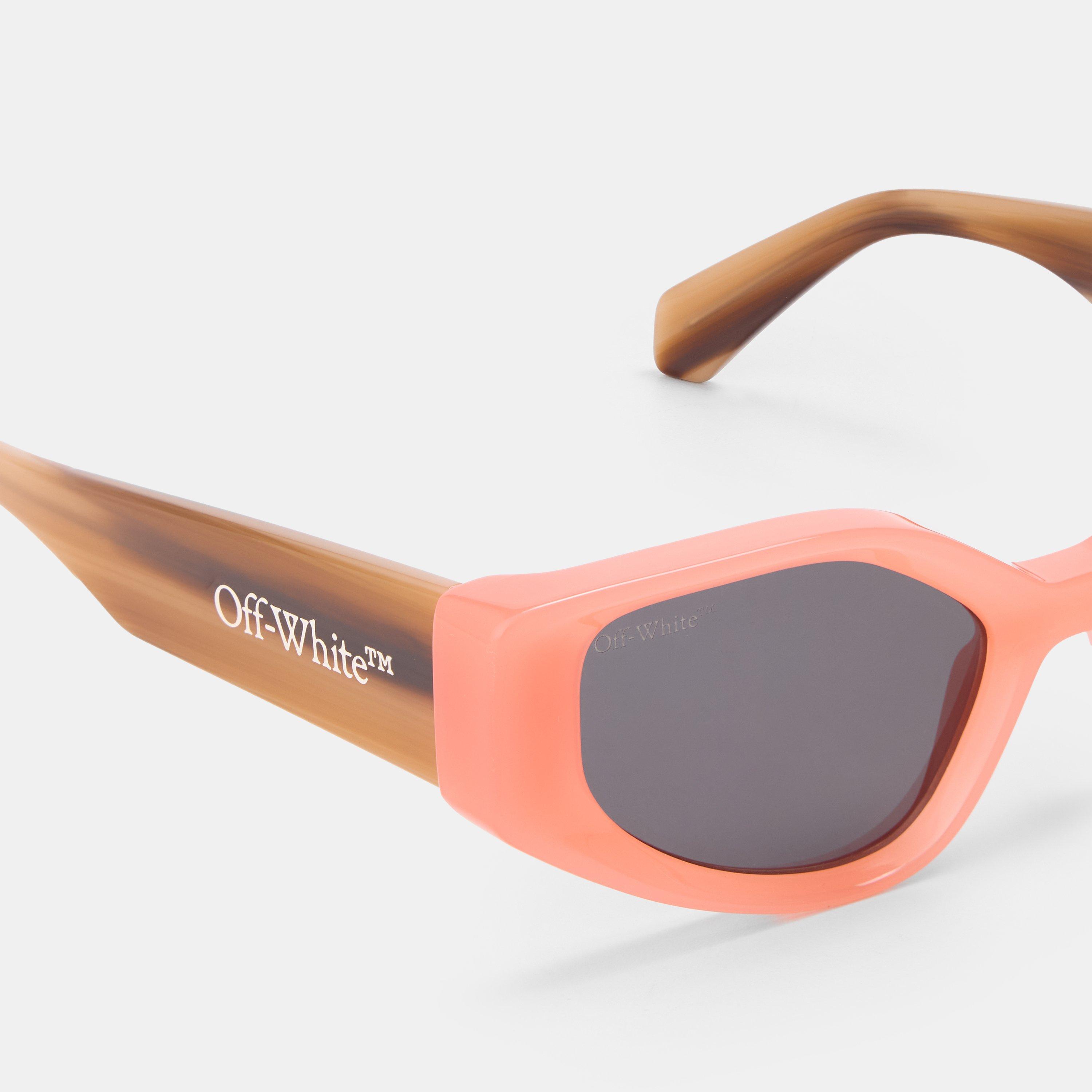Orange/Gris - Off White - Square Sunglasses - 3