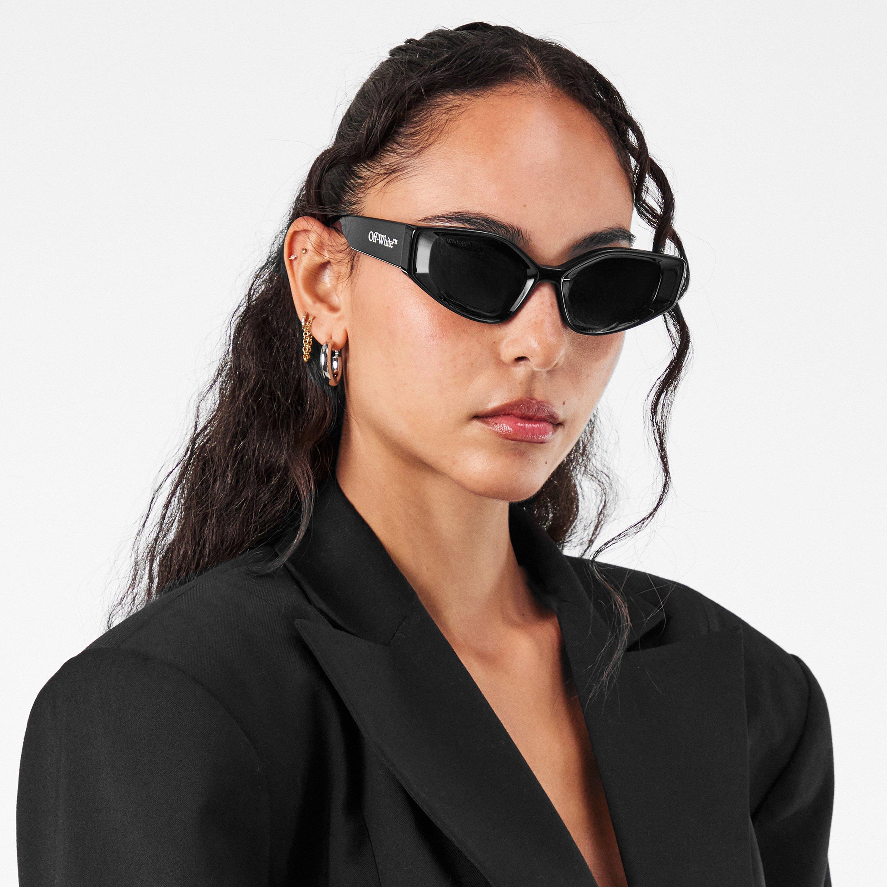 Black/Dark Grey - Off White - Unisex Square Sunglasses, Square Design - 3