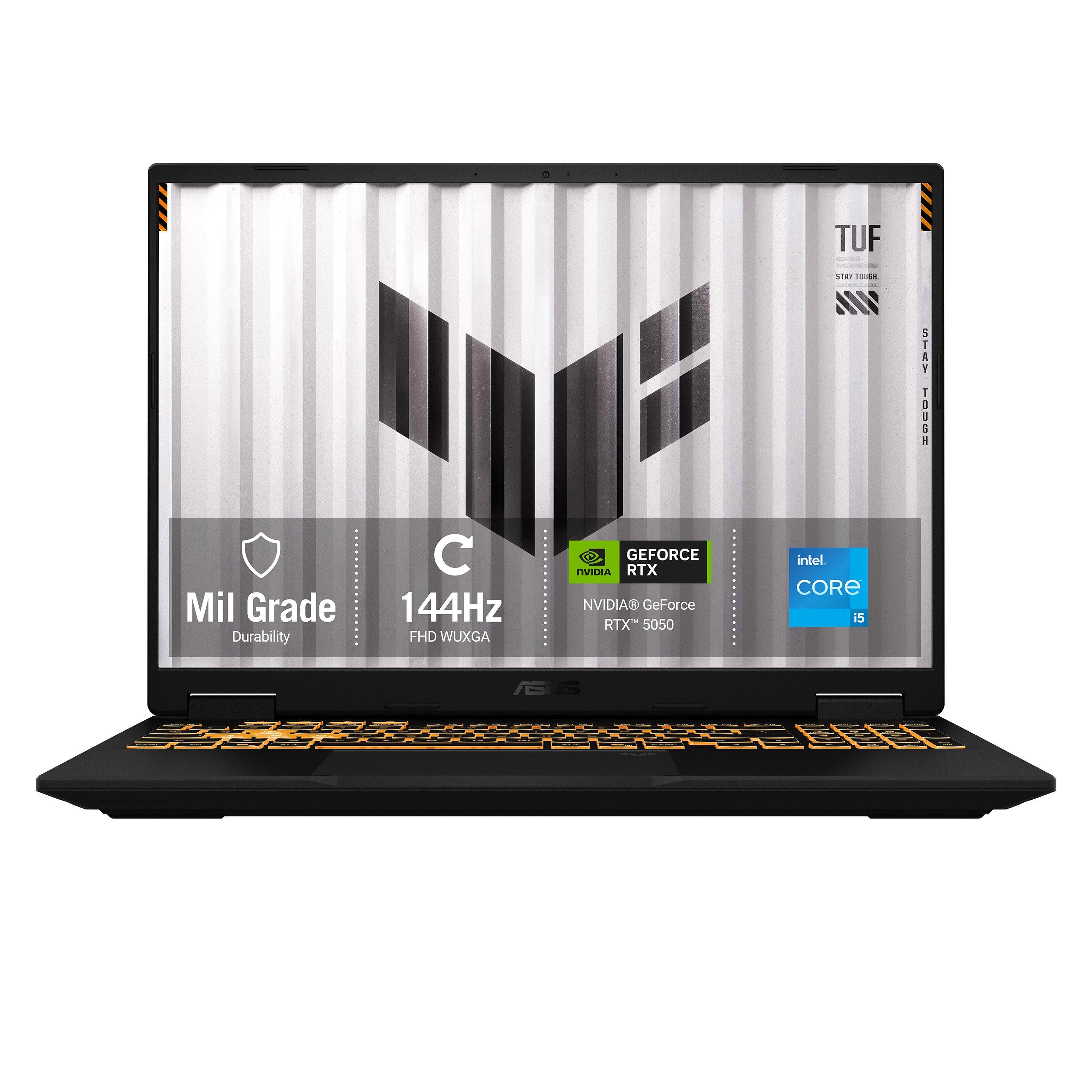 Noir - ASUS - ASUS TUF Gaming 16 16 FHD+ 144Hz Gaming Laptop - Core i5-14450HX 16GB RAM 512GB SSD RTX 5050 - 1