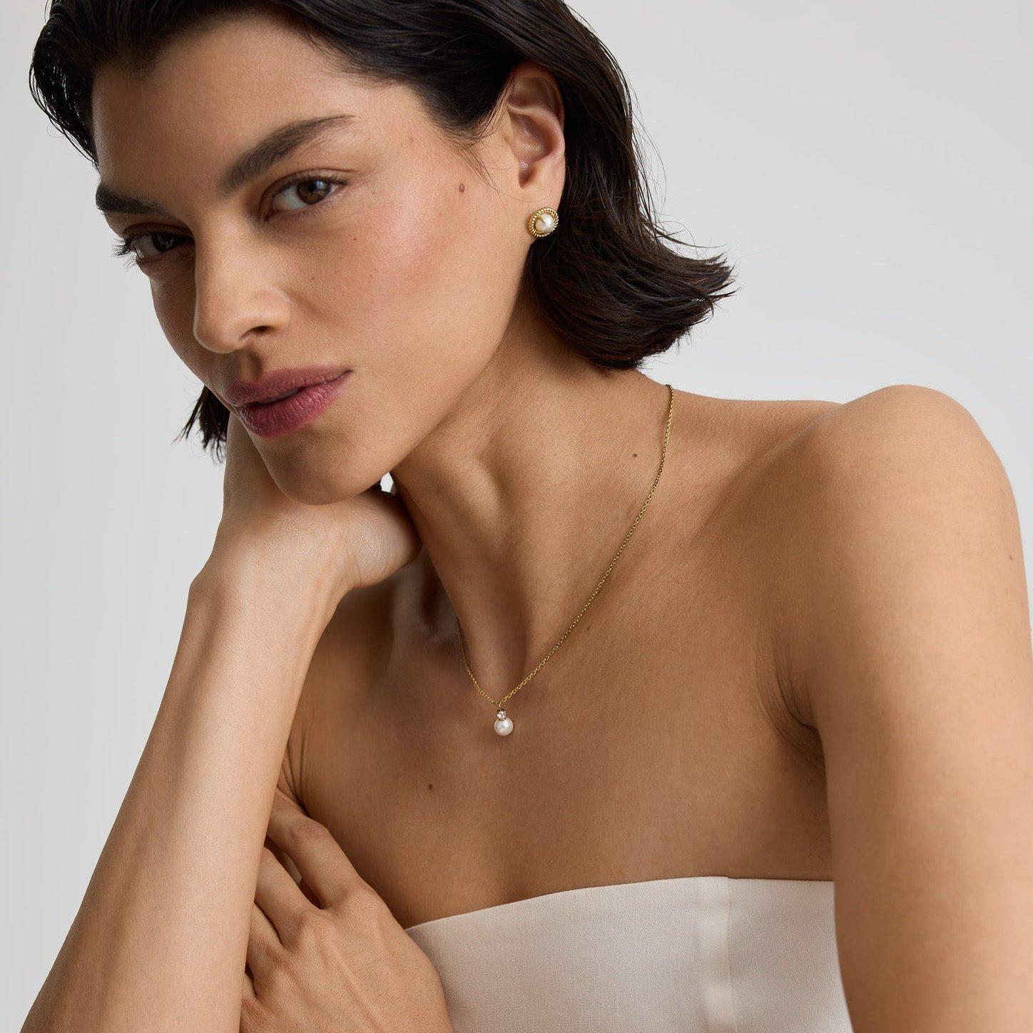 Gold - D.Louise - D.Louise Pearl Drop Necklace - 2