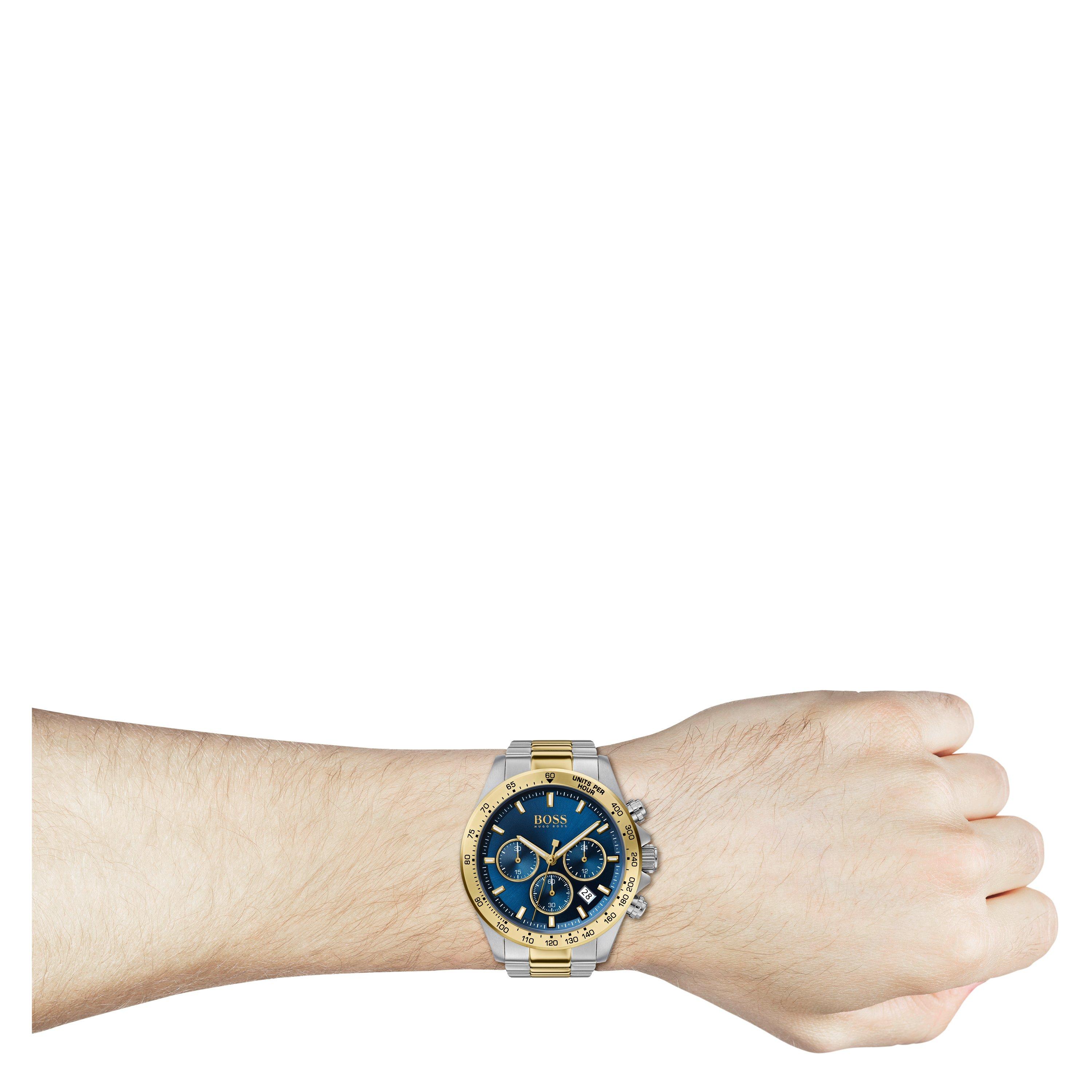 Gold / Blue - Boss - Men's Hero Watch, Rugged Design - 4