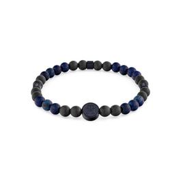 Tommy Hilfiger mens black and blue IP lapis carbon fibre reinforced polymer beaded bracelet