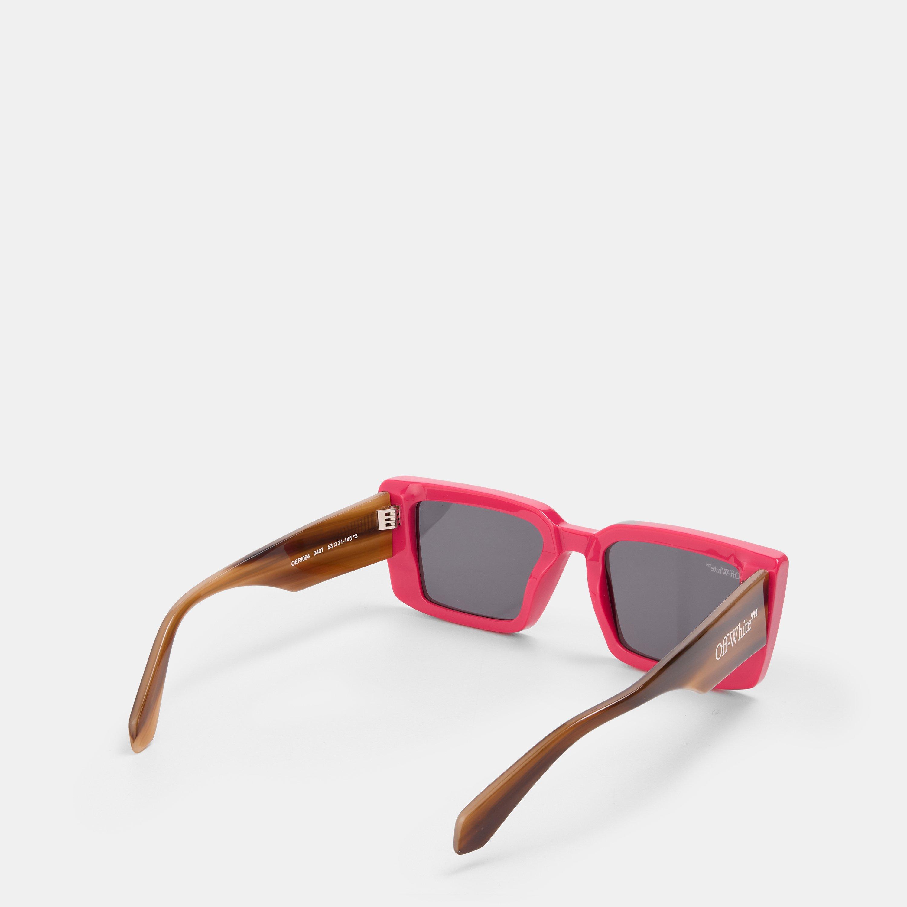 Cherry /Grey - Off White - Geometric Square Sunglasses - 2
