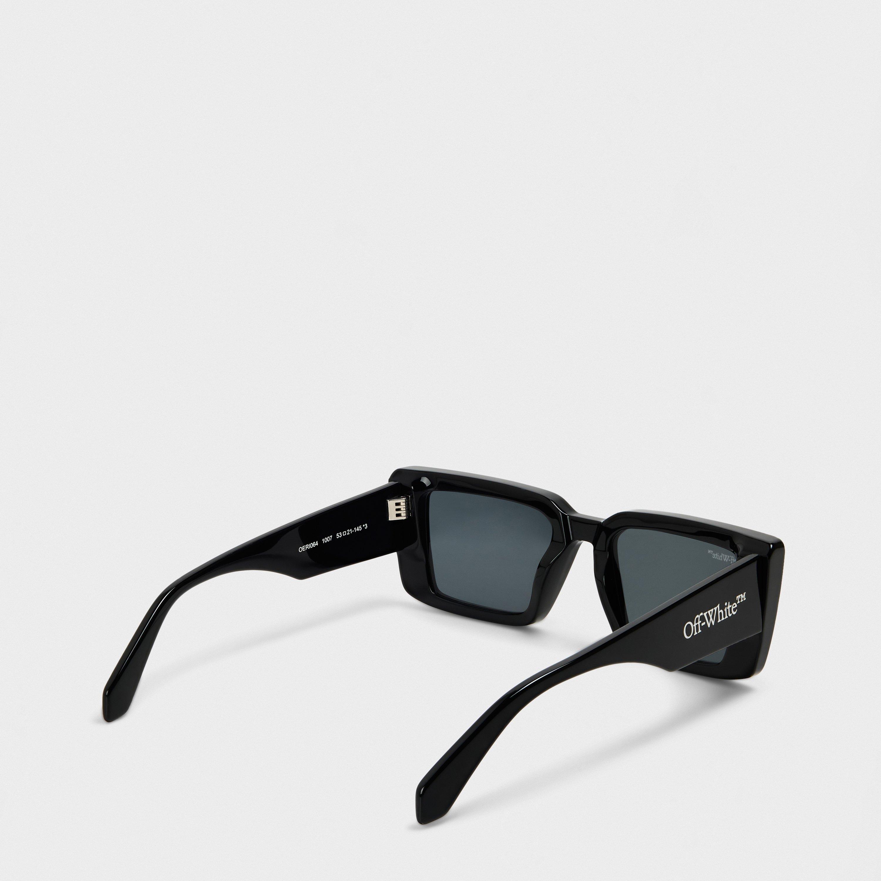 Black/Dark Grey - Off White - Unisex Square Sunglasses, Square Design - 2