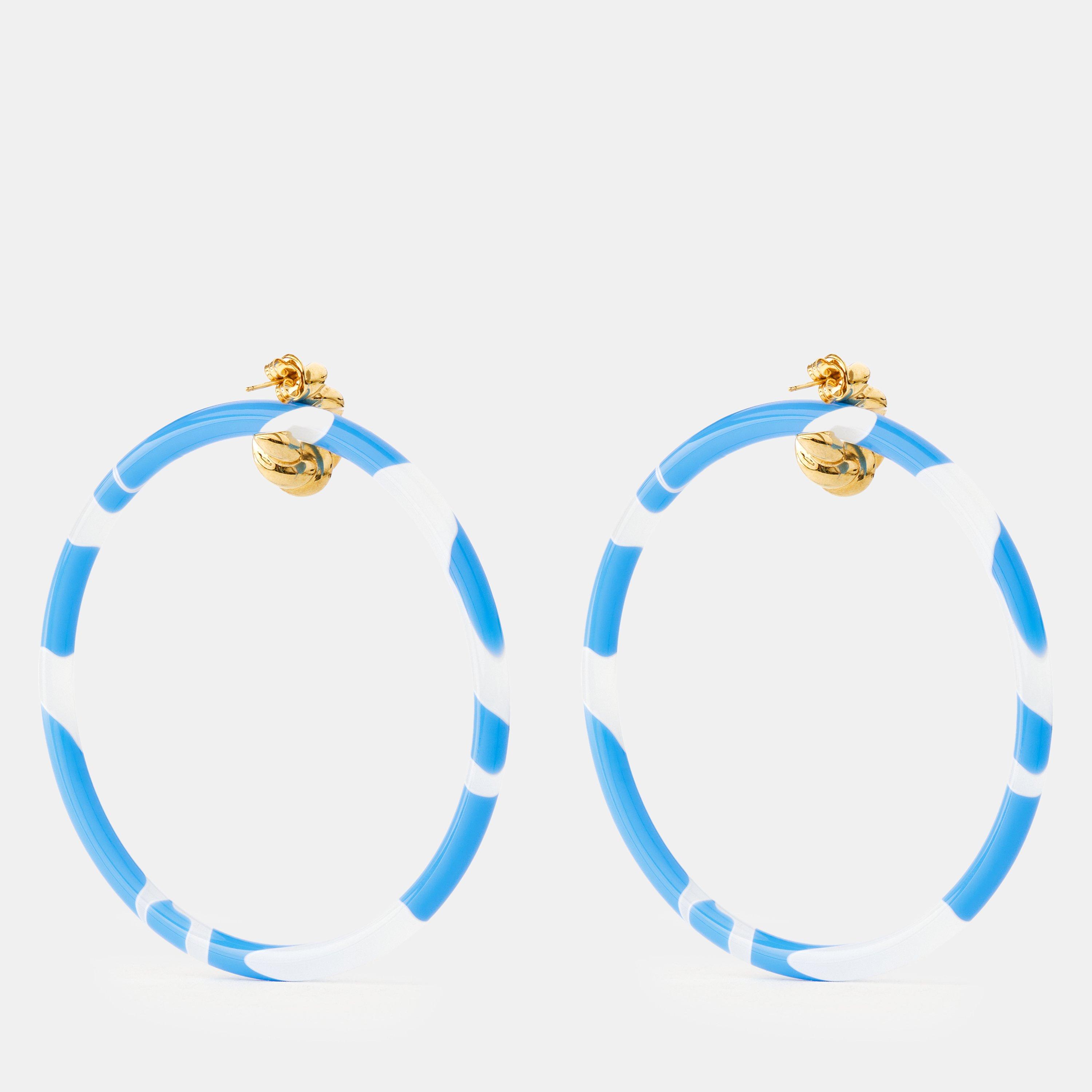 Yellow/Blue - Balenciaga - Women's Hoop Earrings - 2
