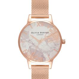 Olivia Burton Abstract Floral Mesh Strap Watch