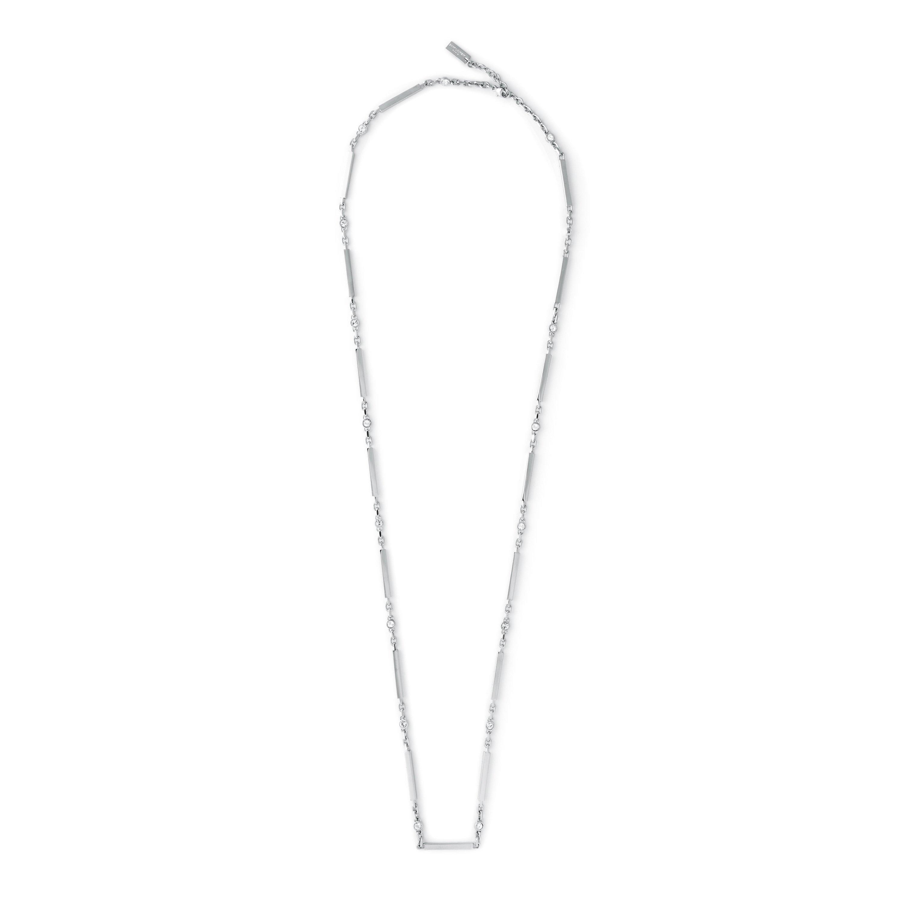 Silver - Saint Laurent - Crystal Chain Necklace - 2