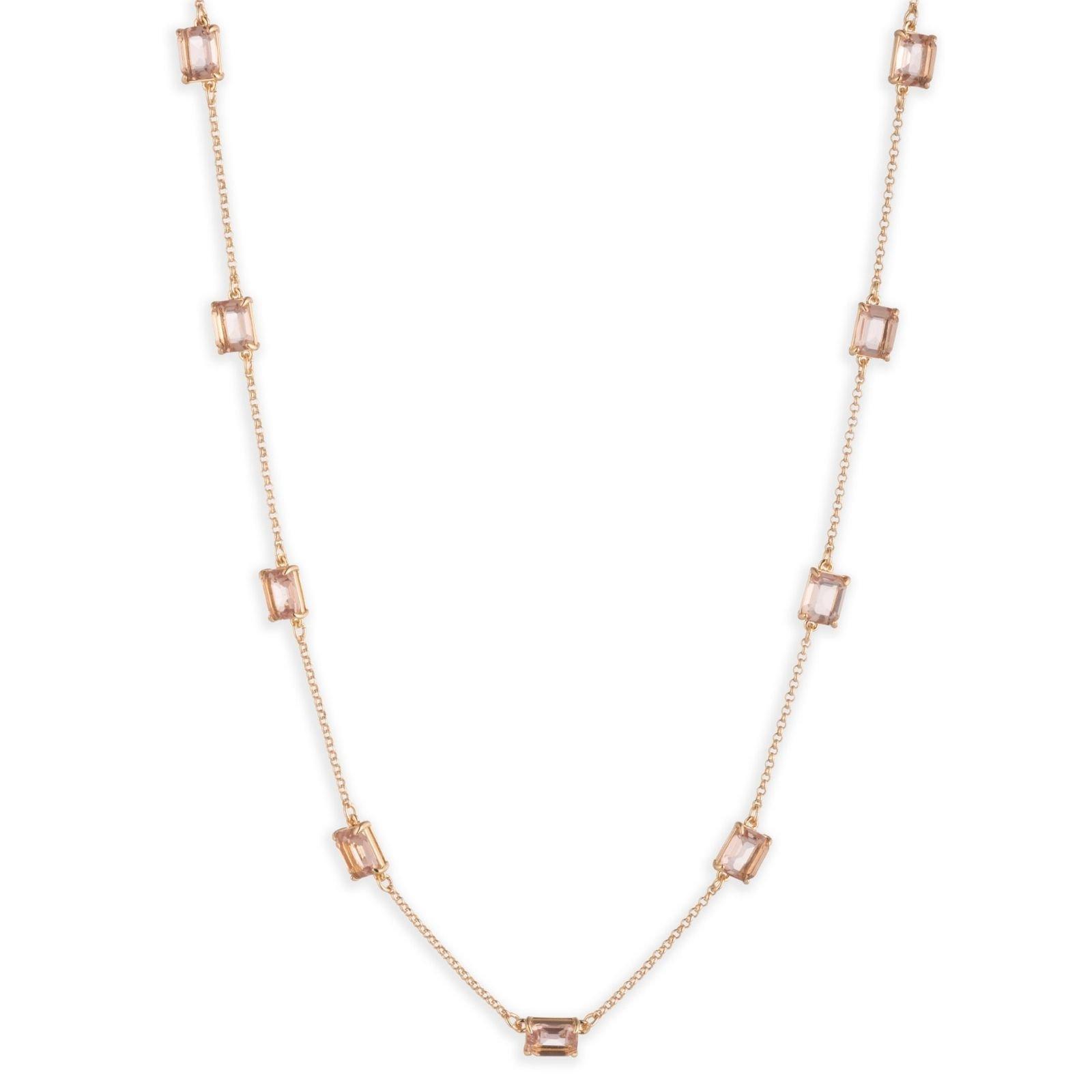 Gld/Vntg Rose - Lauren by Ralph Lauren - Lauren Ralph Lauren Gold & Rose Stone Necklace - 1