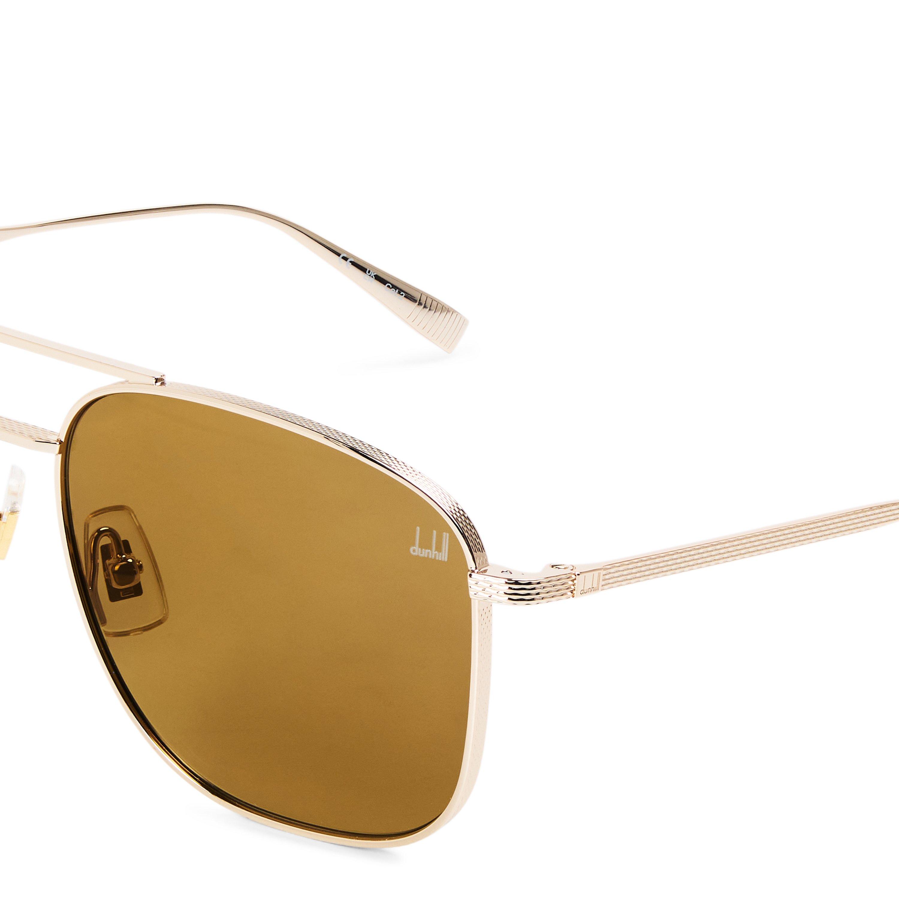 Gold/Brown - Dunhill Eyewear - Dunhill Mens Aviator DU0118S Sunglasses - 3