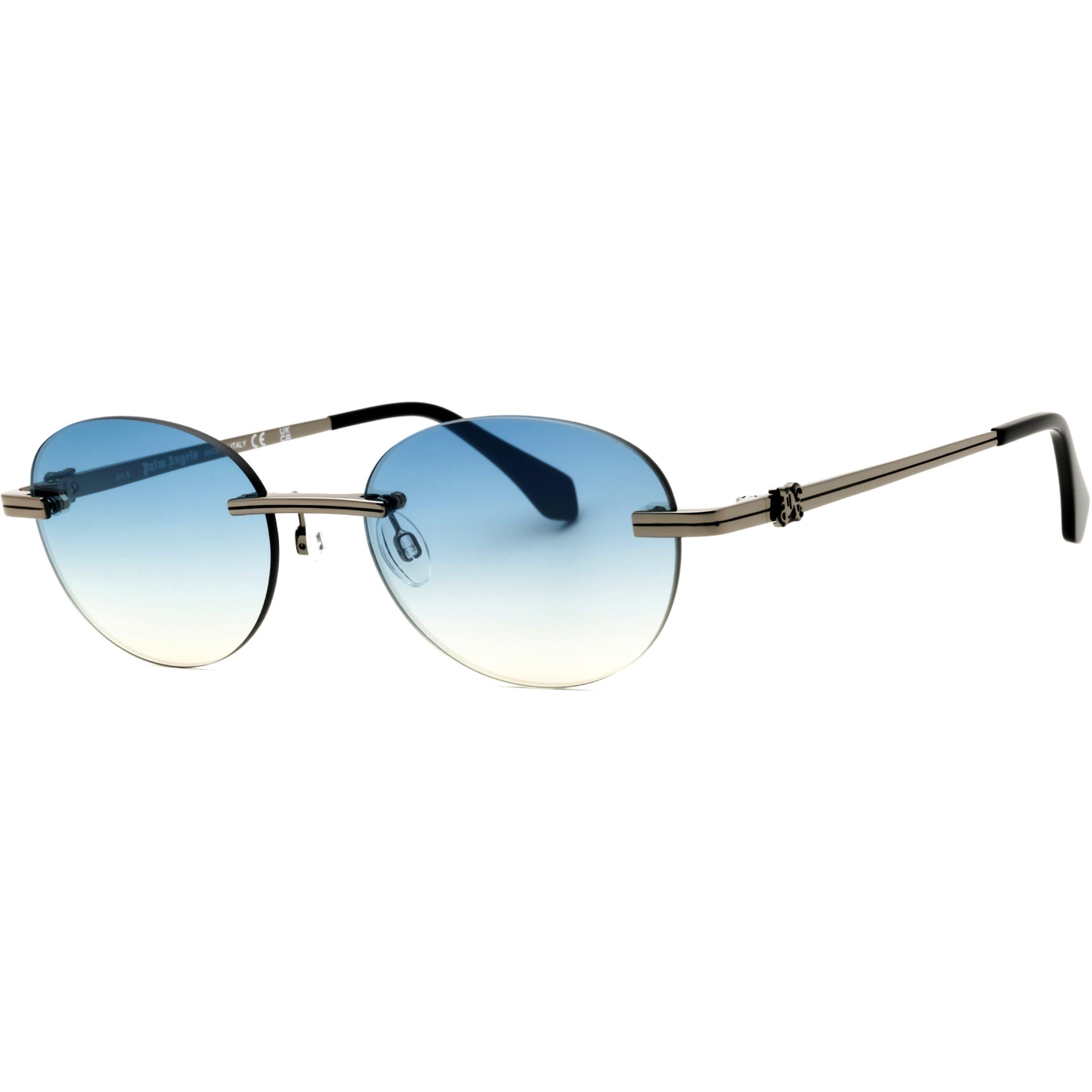 Gold/Grdnt Blue - Palm Angels - Crystal Rectangle Sunglasses - 2