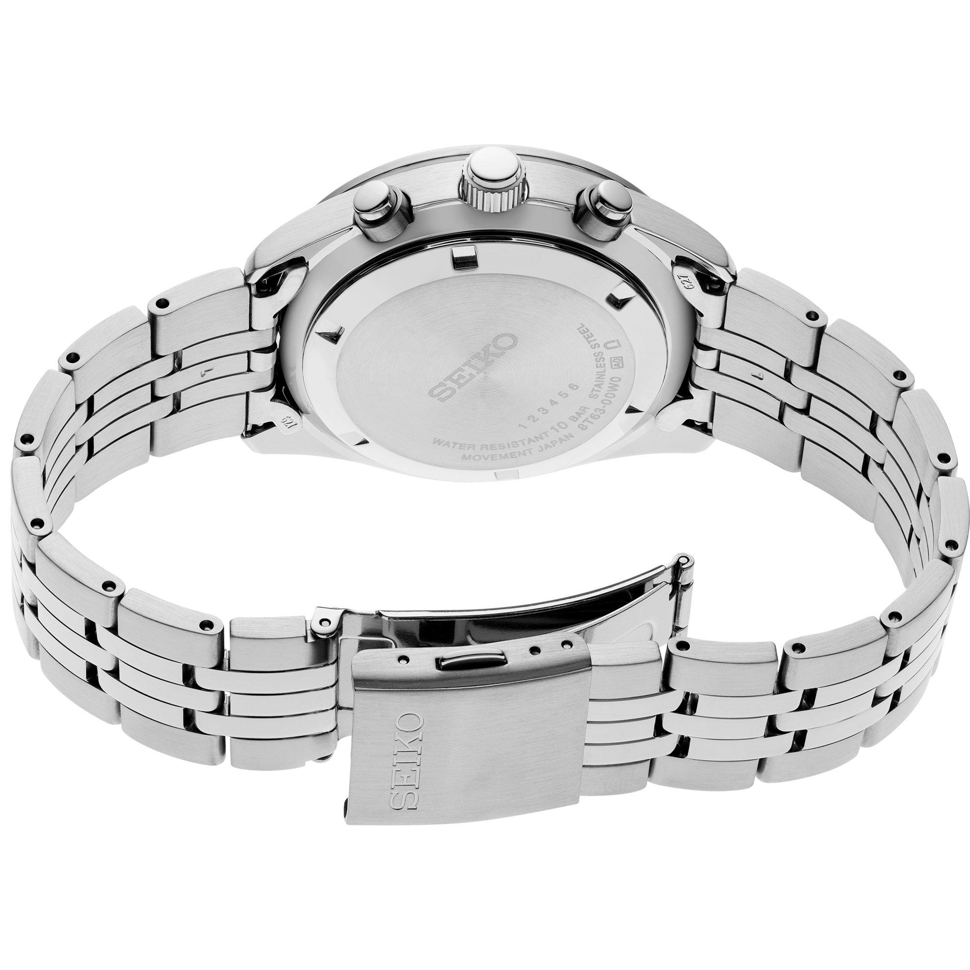 Silver/Silver - Seiko - Men's Chronograph Water Resistant Analogue Quartz Watch - 3