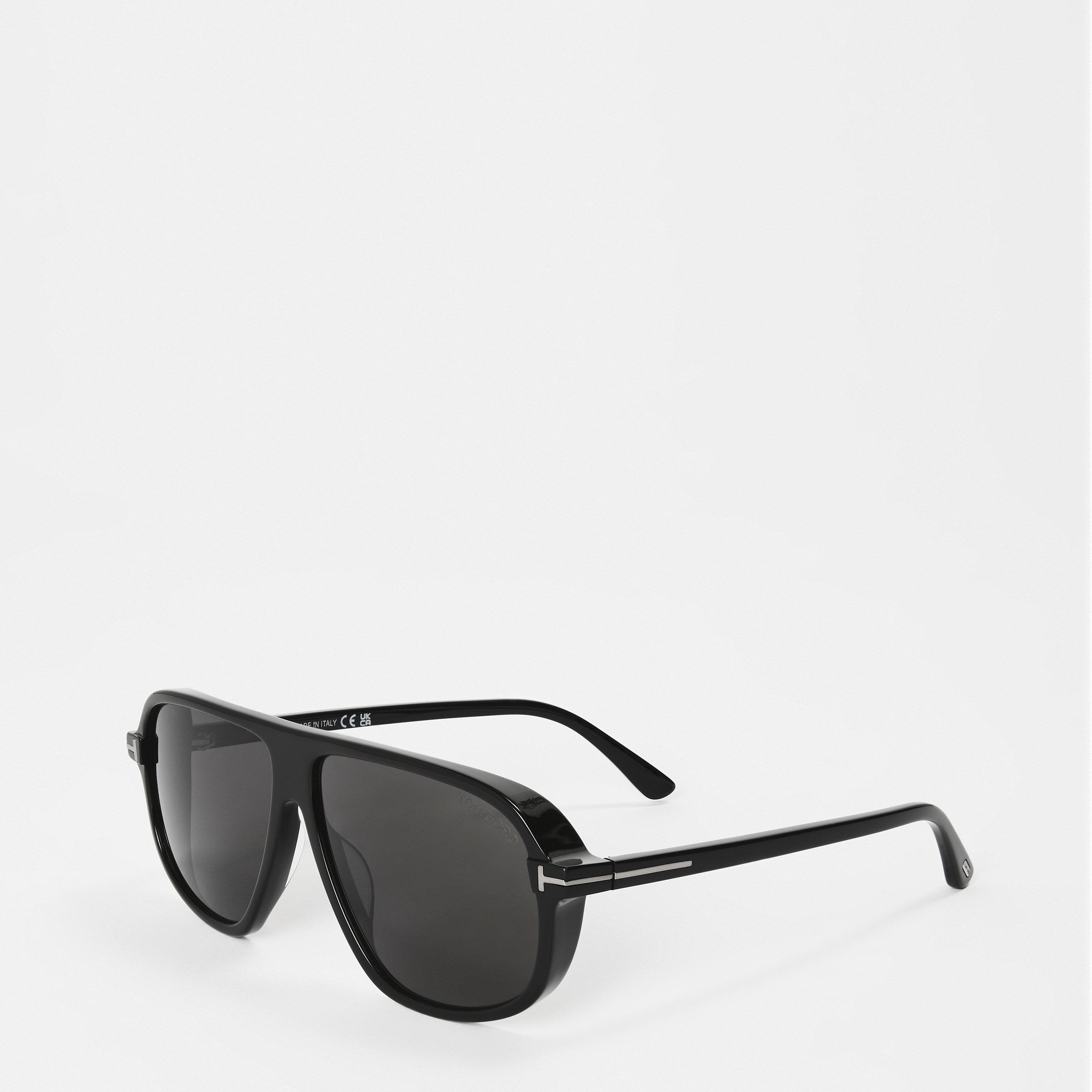 Shiny Black - Tom Ford - GUILLAUME Aviator Sunglasses - 1