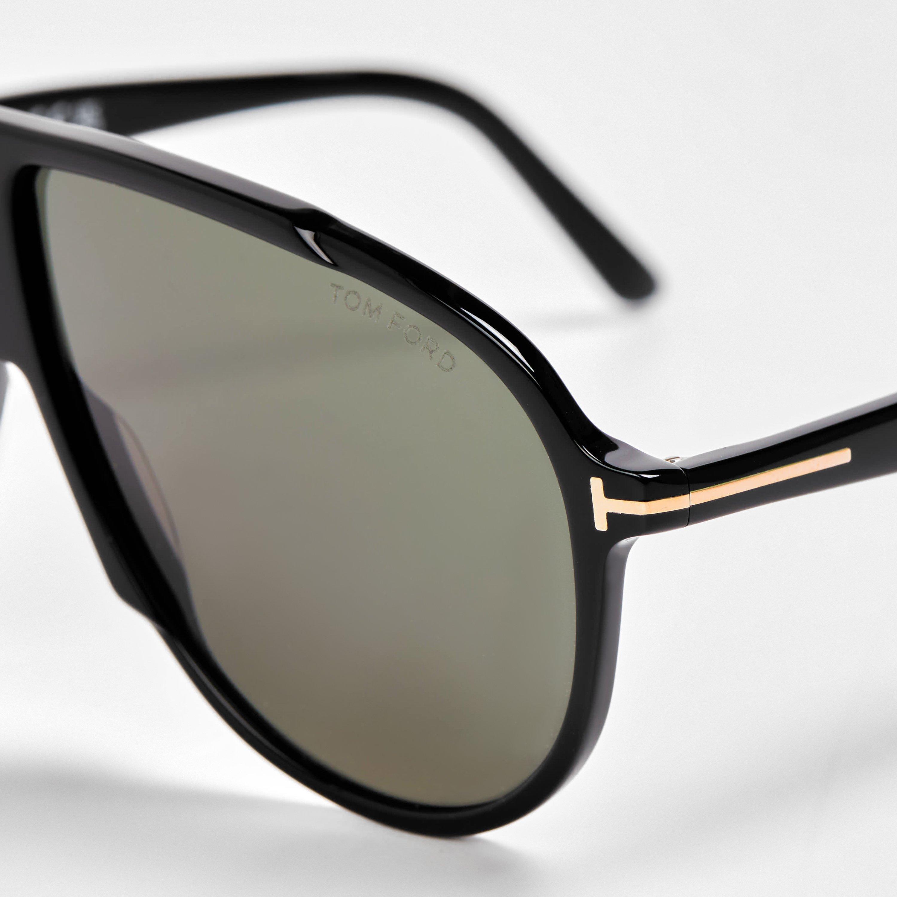 Shiny Black - Tom Ford - Men's Aviator Sunglasses - 3