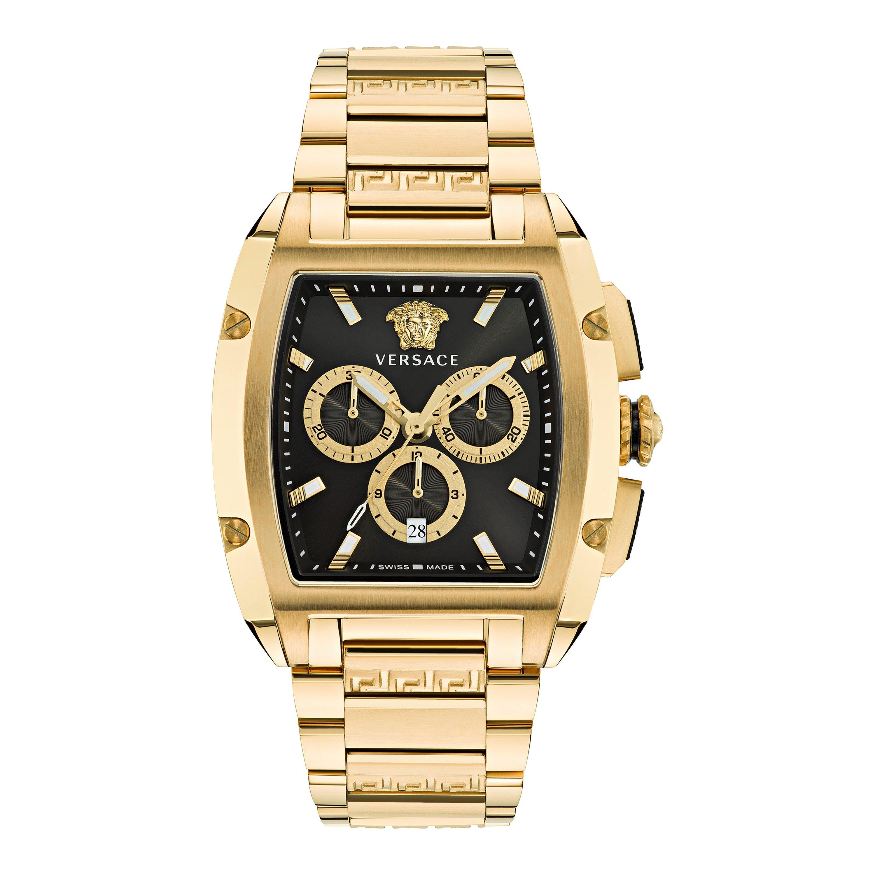 Versace Men's Dominus Quartz Analogue Quartz Watch - Green/Gold
