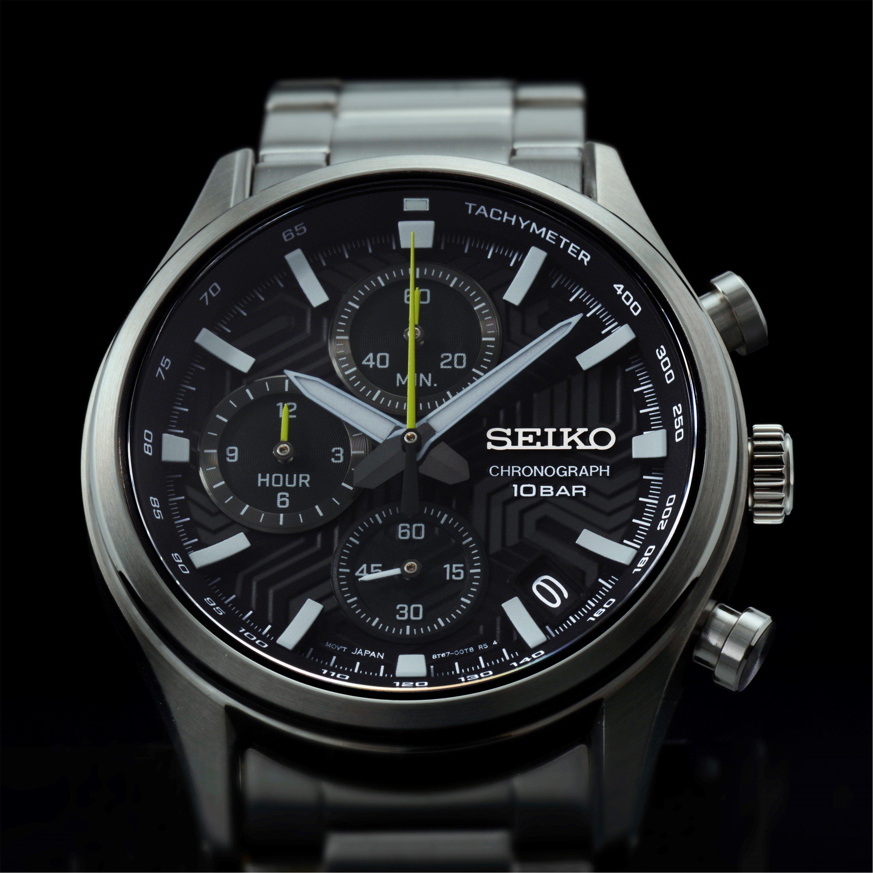 Black/Silver - Seiko - Men's Chronograph Quartz Watches - 2