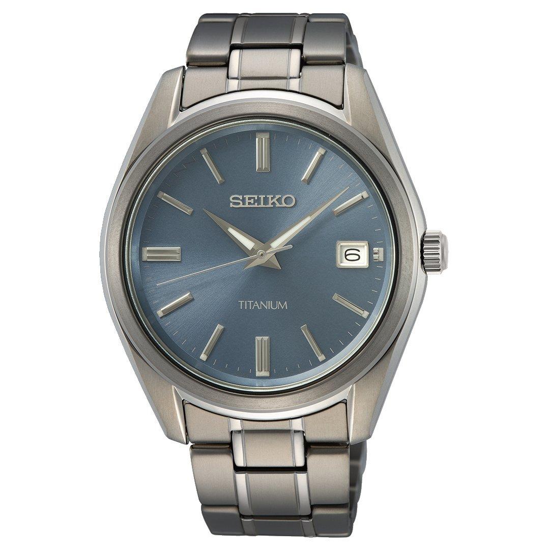 Seiko Men's Classic Date Quartz Analogue Quartz Watch - Blue/Grey - Image 4