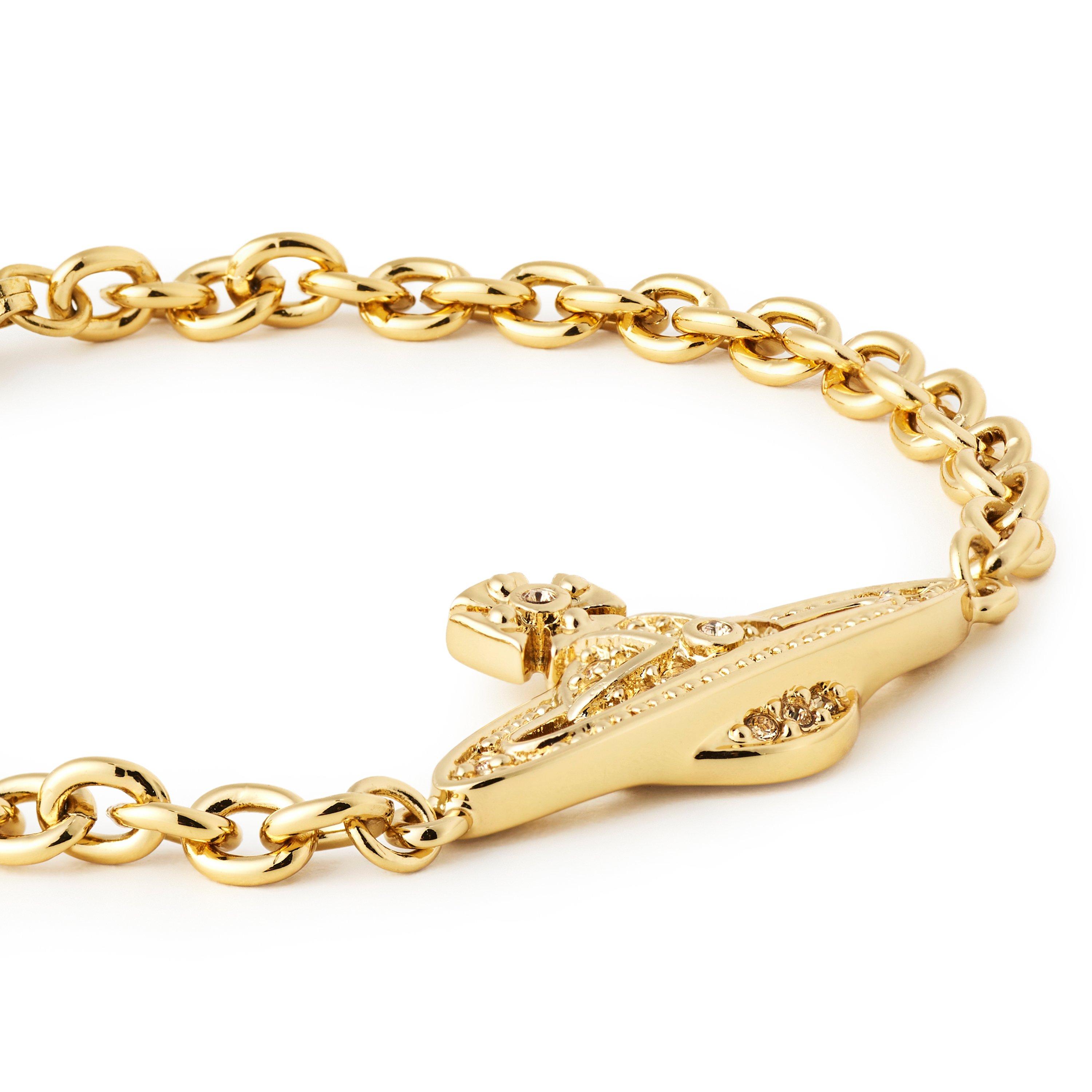 Gold/Topaz - Vivienne Westwood - Mini Bas Relief Chain Bracelet - 3